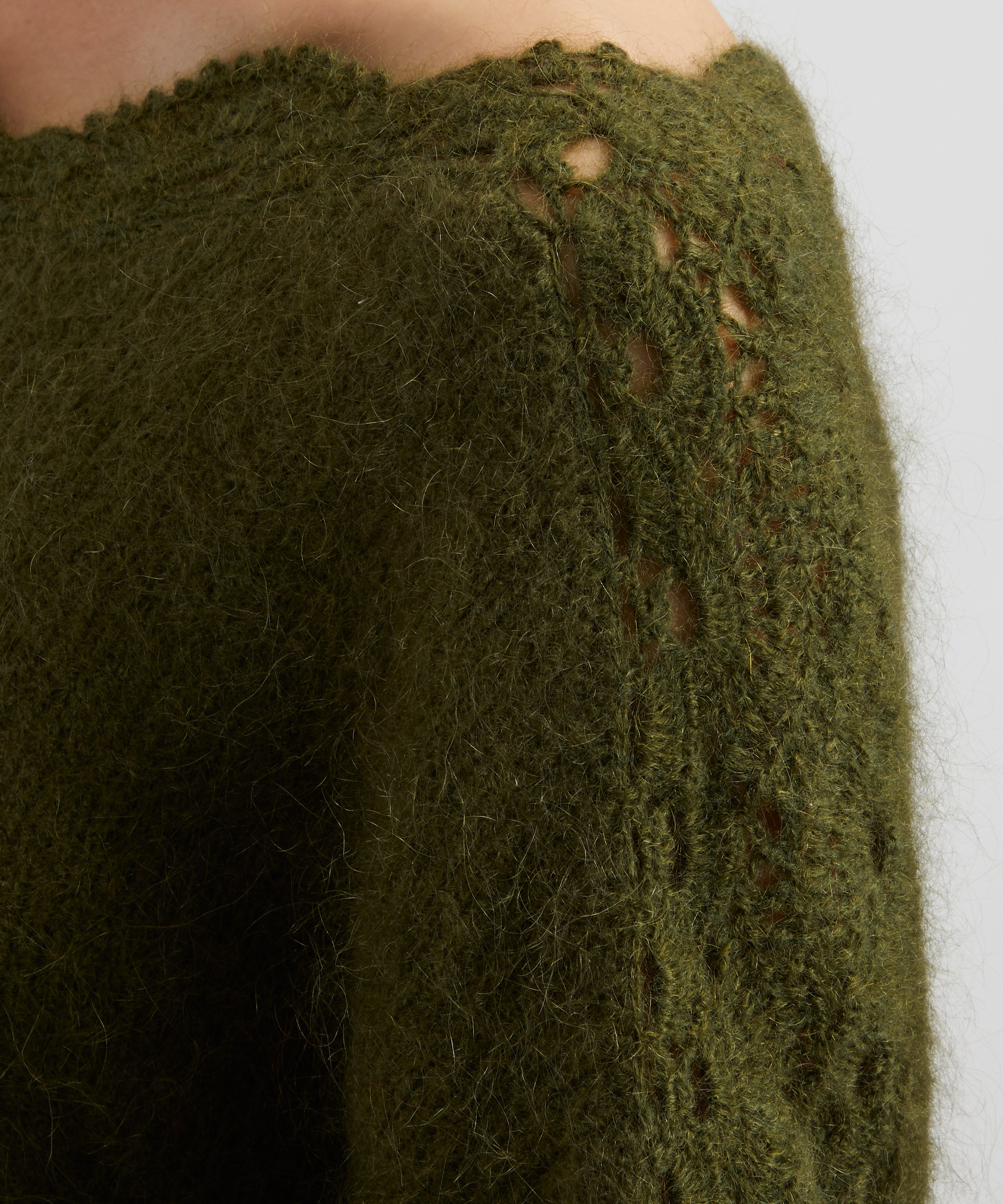 Sézane - Stacy Perfect Green Wool-Mohair Jumper image number 4