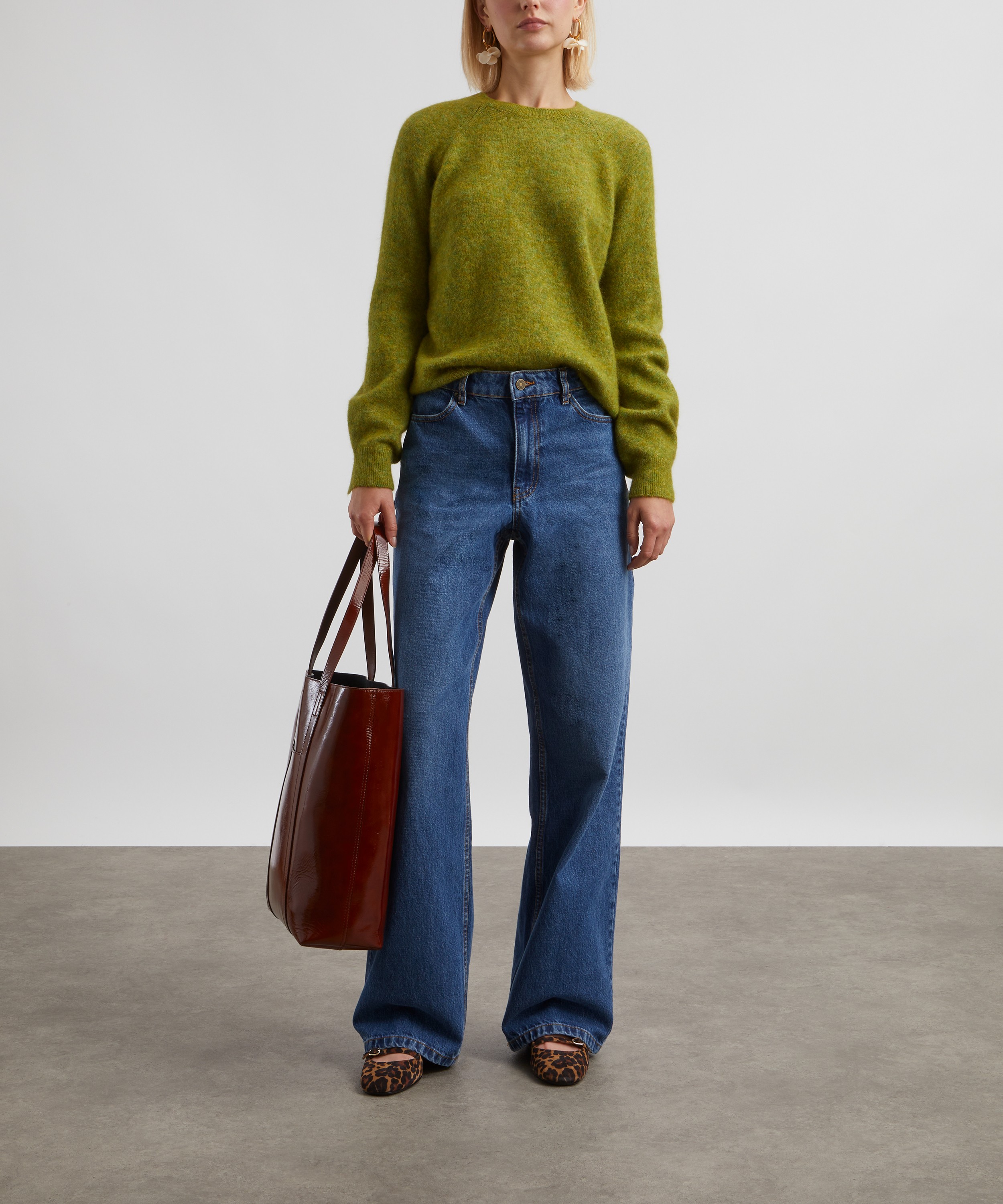 Sézane - Louisa Arizona Green Wool-Mohair Jumper image number 1