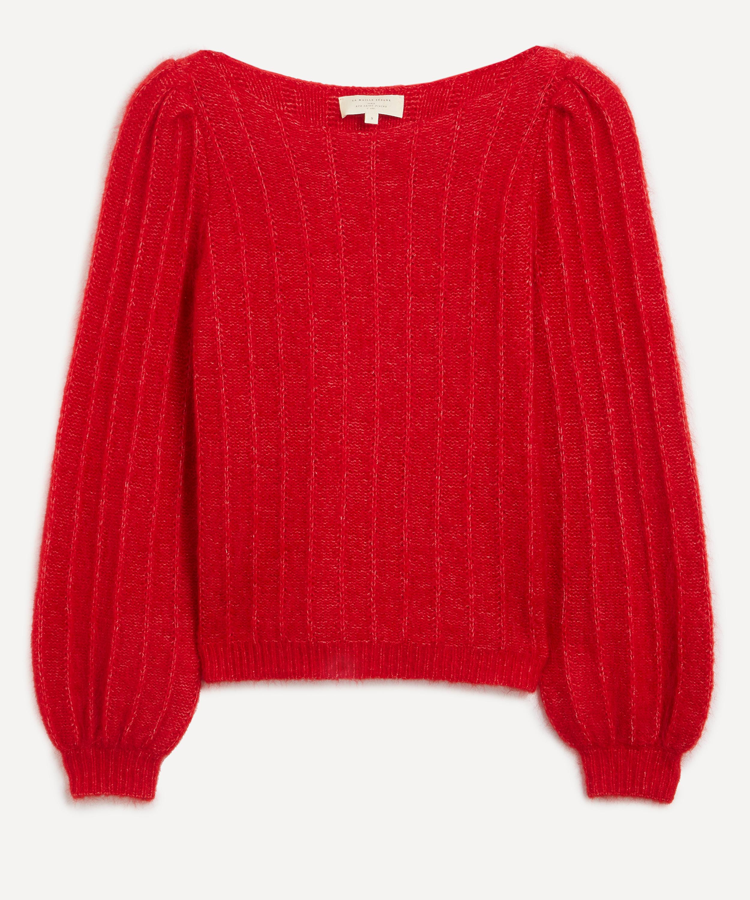 Sézane - Aretha Carmine Red Wool-Mohair Jumper image number 0