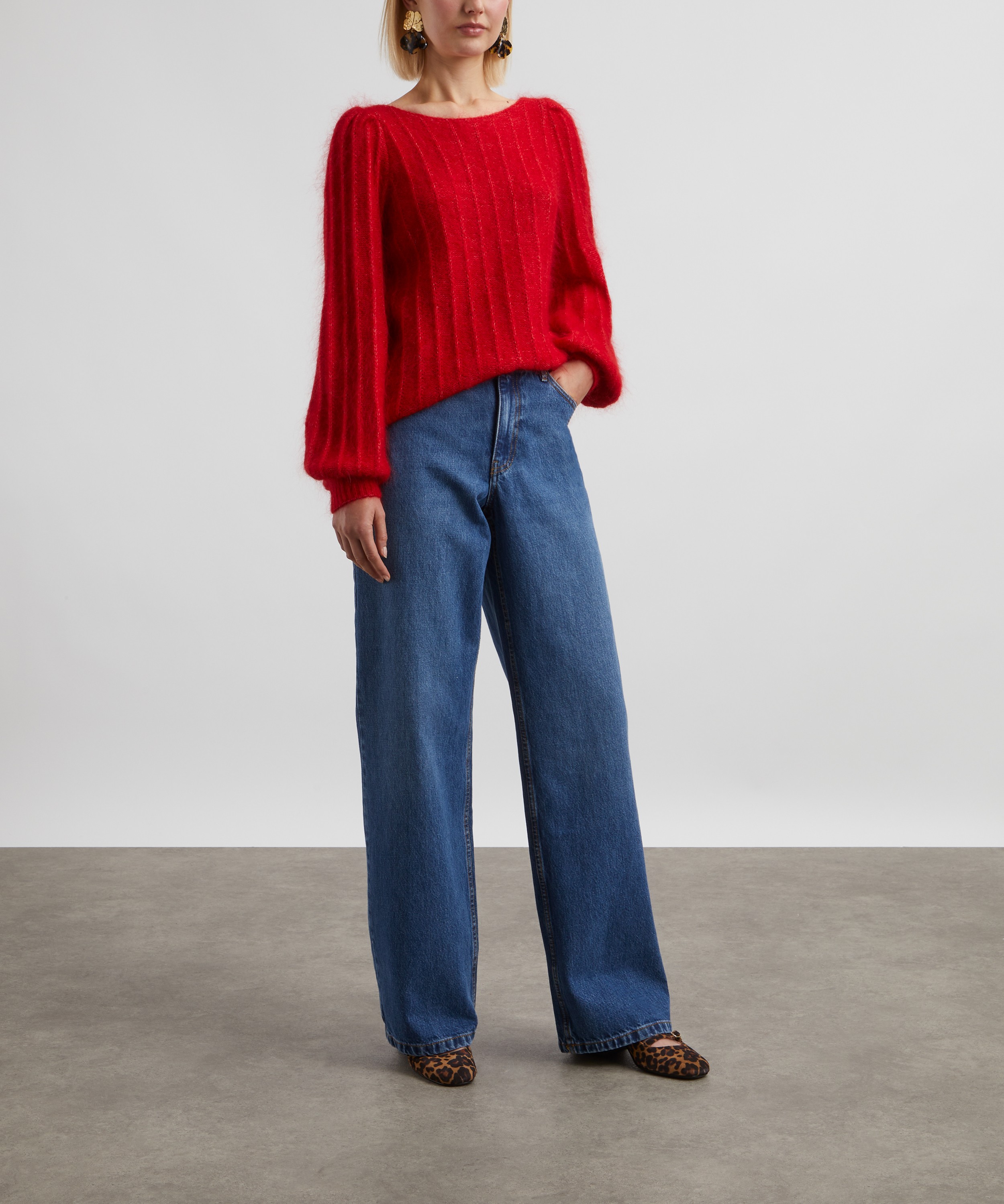 Sézane - Aretha Carmine Red Wool-Mohair Jumper image number 1