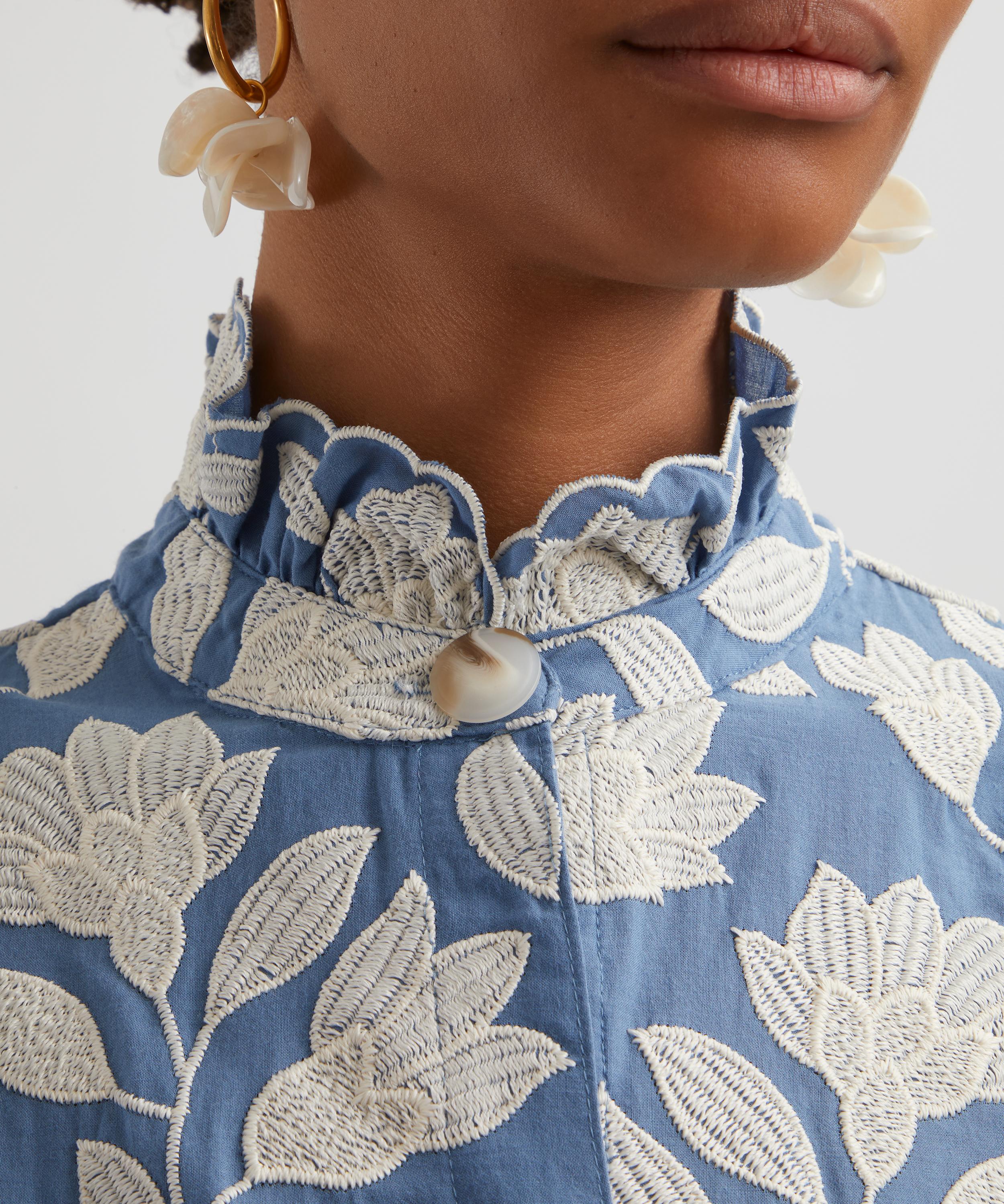S&eacute;zane - Ambre Ecru Flower Embroidered Shirt image number 1