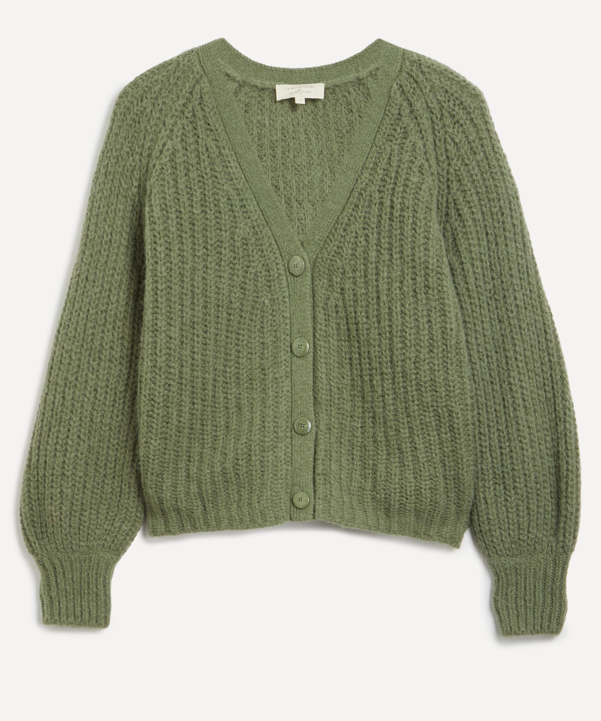 Sézane - Basile Khaki Alpaca-Wool Rib-Knit Cardigan