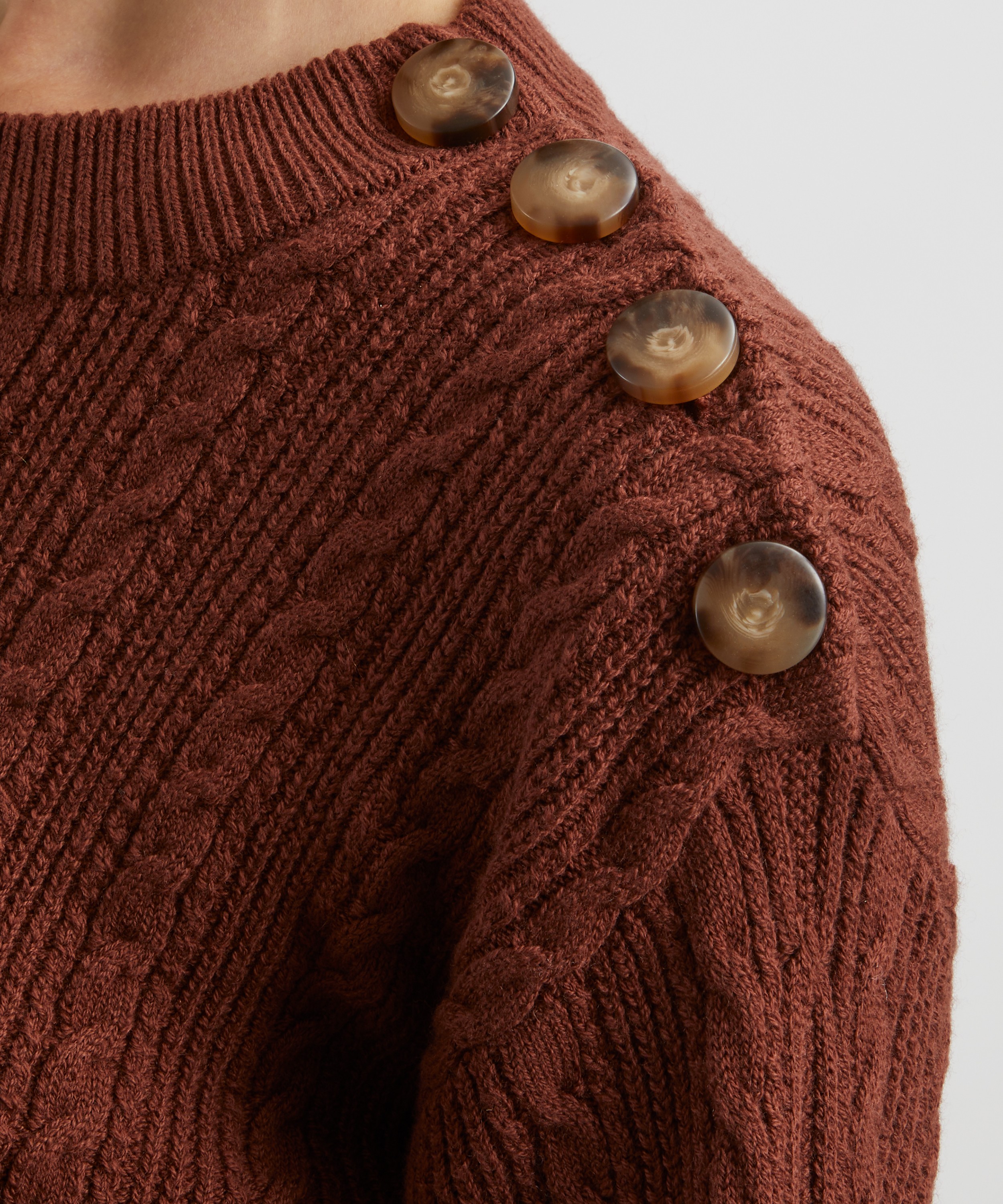 Sézane - Caramel Camilla Merino Wool-Cotton Jumper image number 4