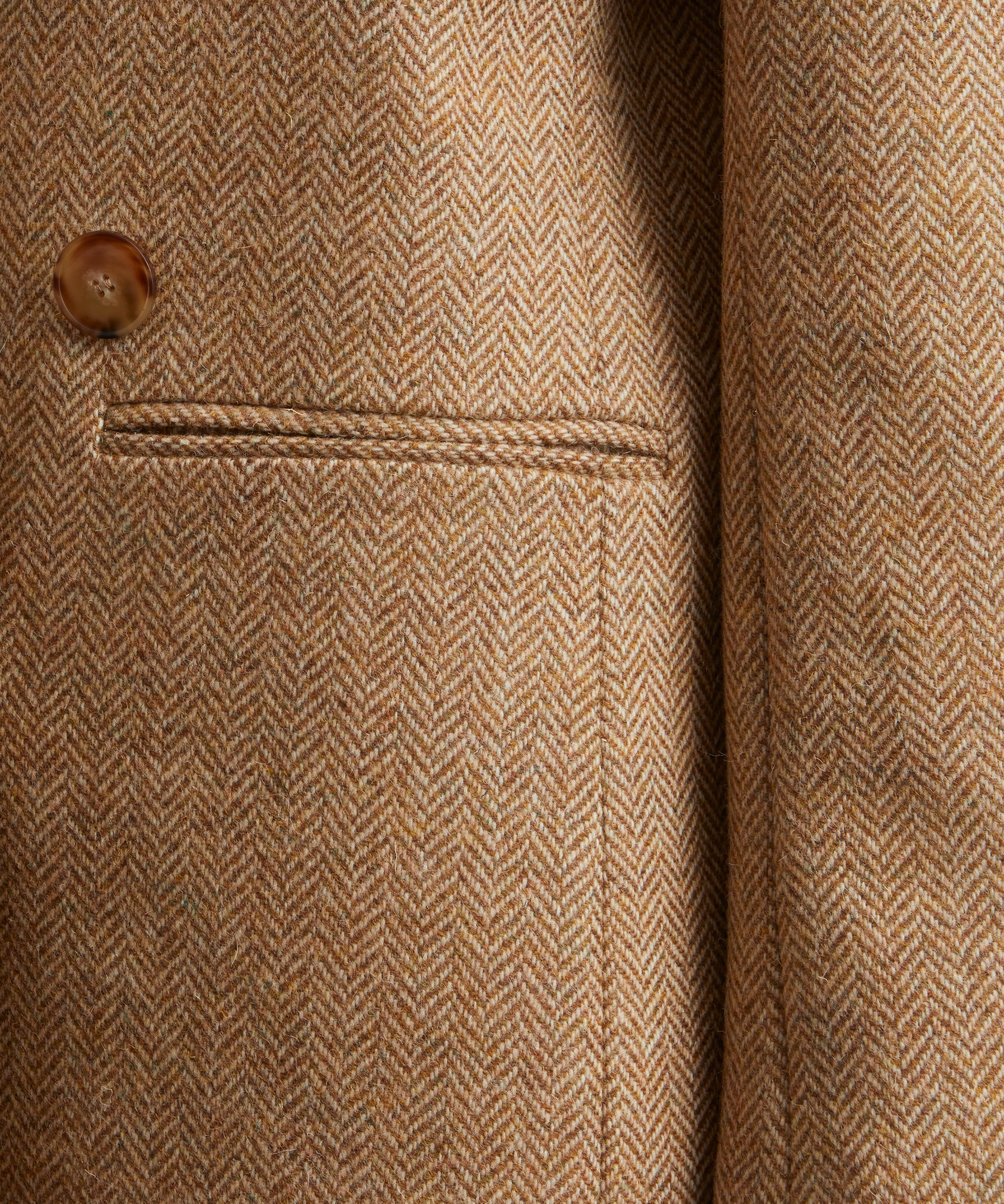 Sézane - Chelsea Camel Ecru Herringbone Double-Breasted Suit Jacket image number 1