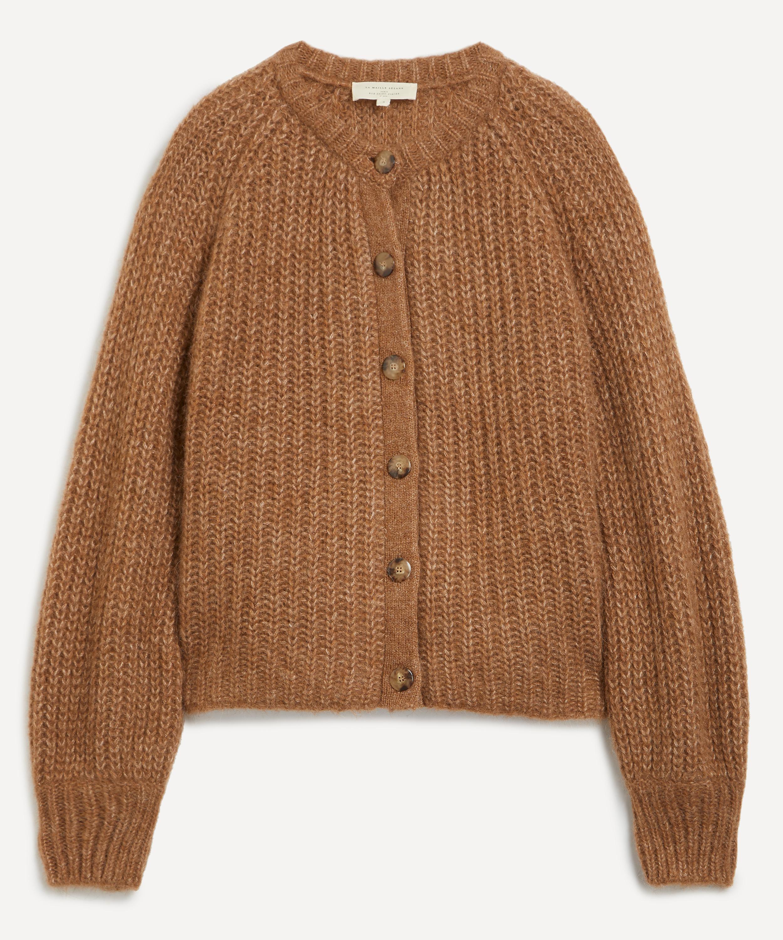 Sézane - Emile Mottled Camel Alpaca-Wool Rib-Knit Cardigan image number 0