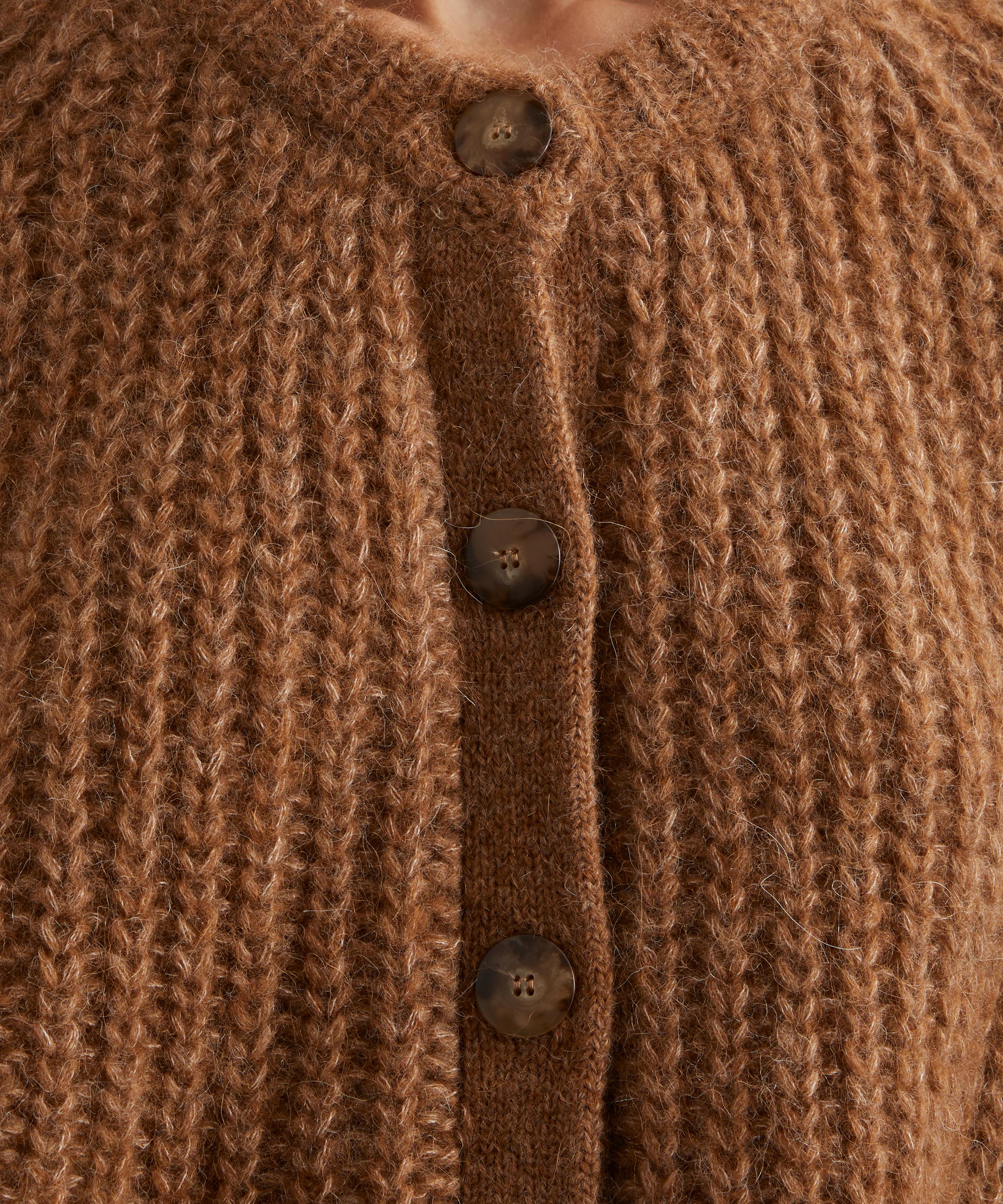 Sézane - Emile Mottled Camel Alpaca-Wool Rib-Knit Cardigan image number 1