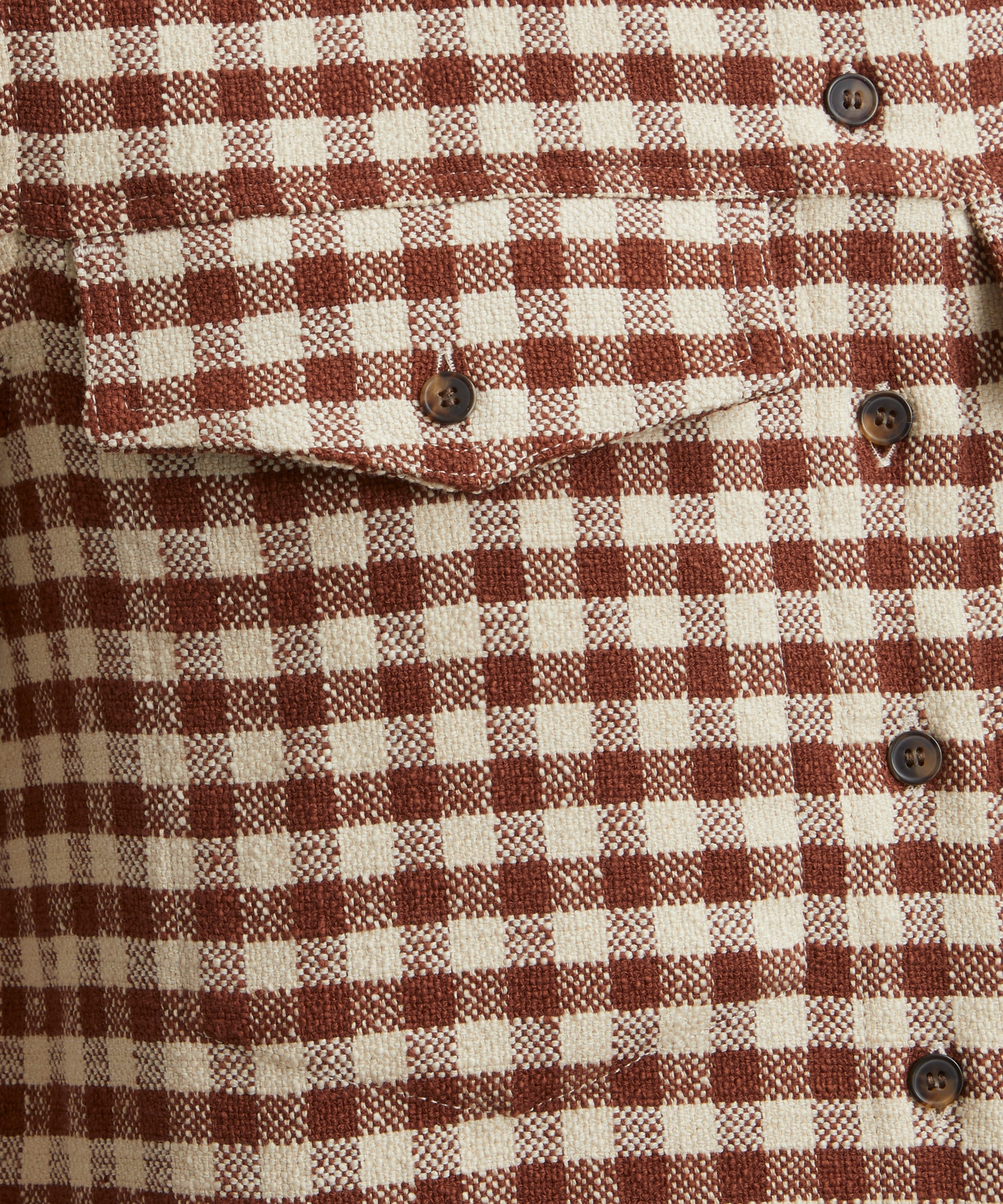 Sézane - Maelle Brown Gingham and Ecru Shirt image number 4