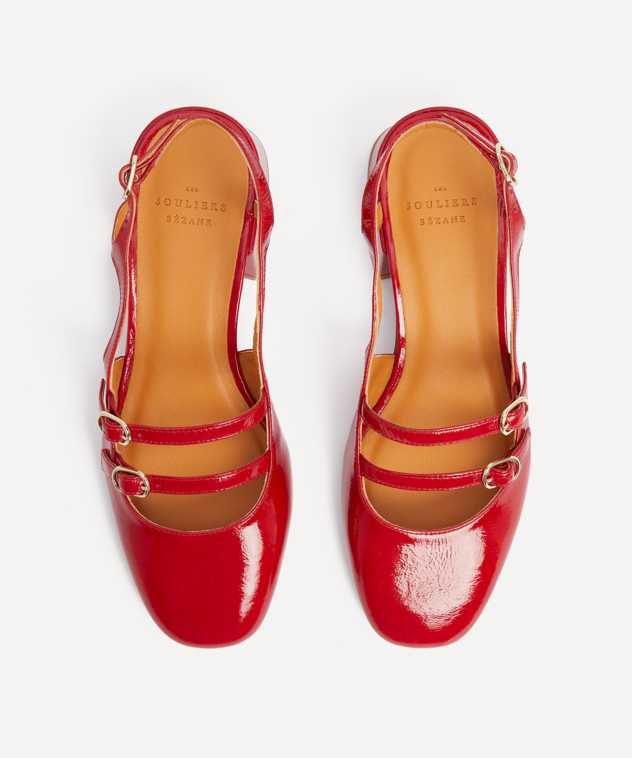 Sézane - Paula Babies Sling-Back Heels in Patent Red image number 2