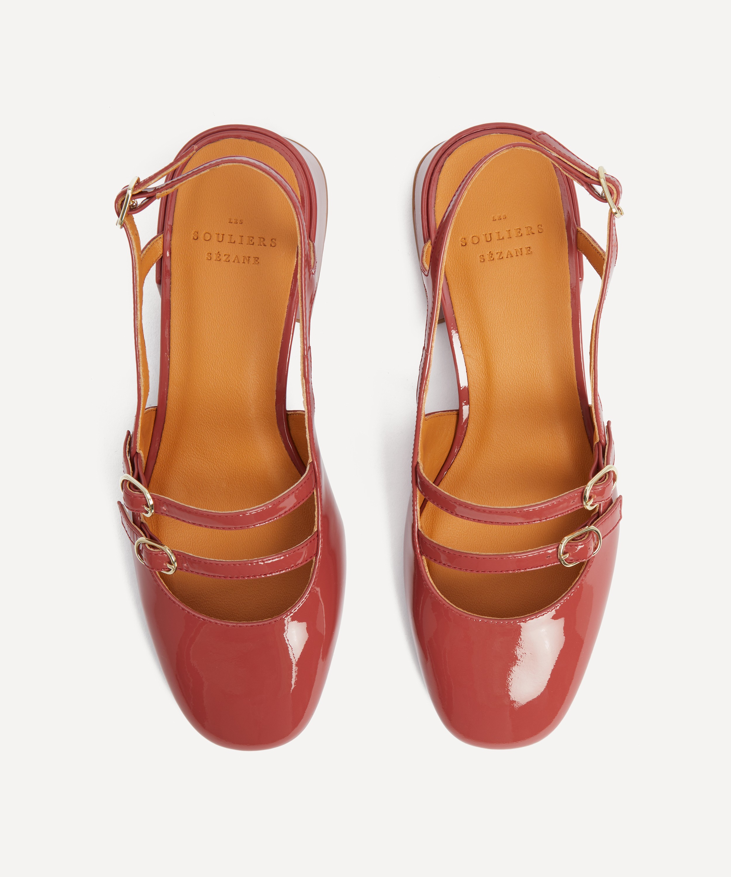 Sézane - Paula Babies Sling-Back Heels in Patent Rosewood image number 2