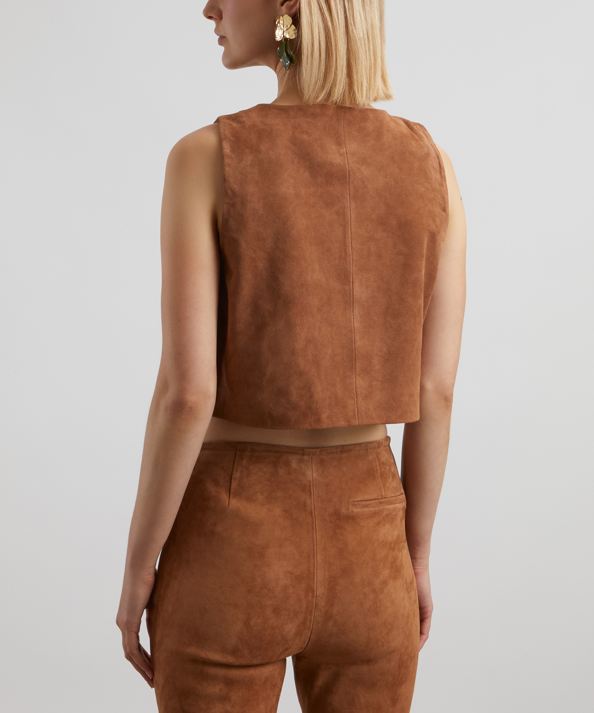 Sézane - Tara Camel Suede Sleeveless Blouse image number 3