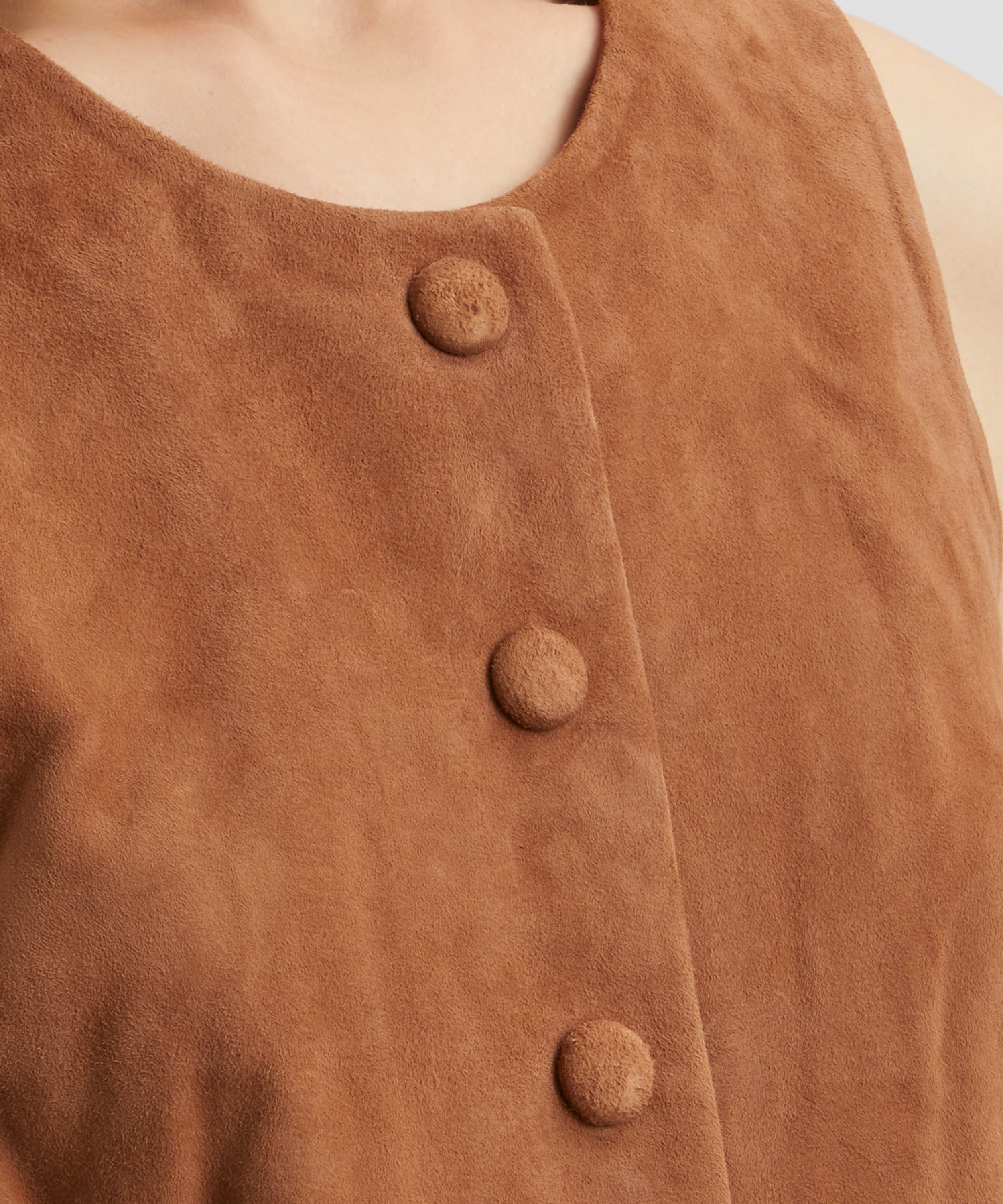 Sézane - Tara Camel Suede Sleeveless Blouse image number 4