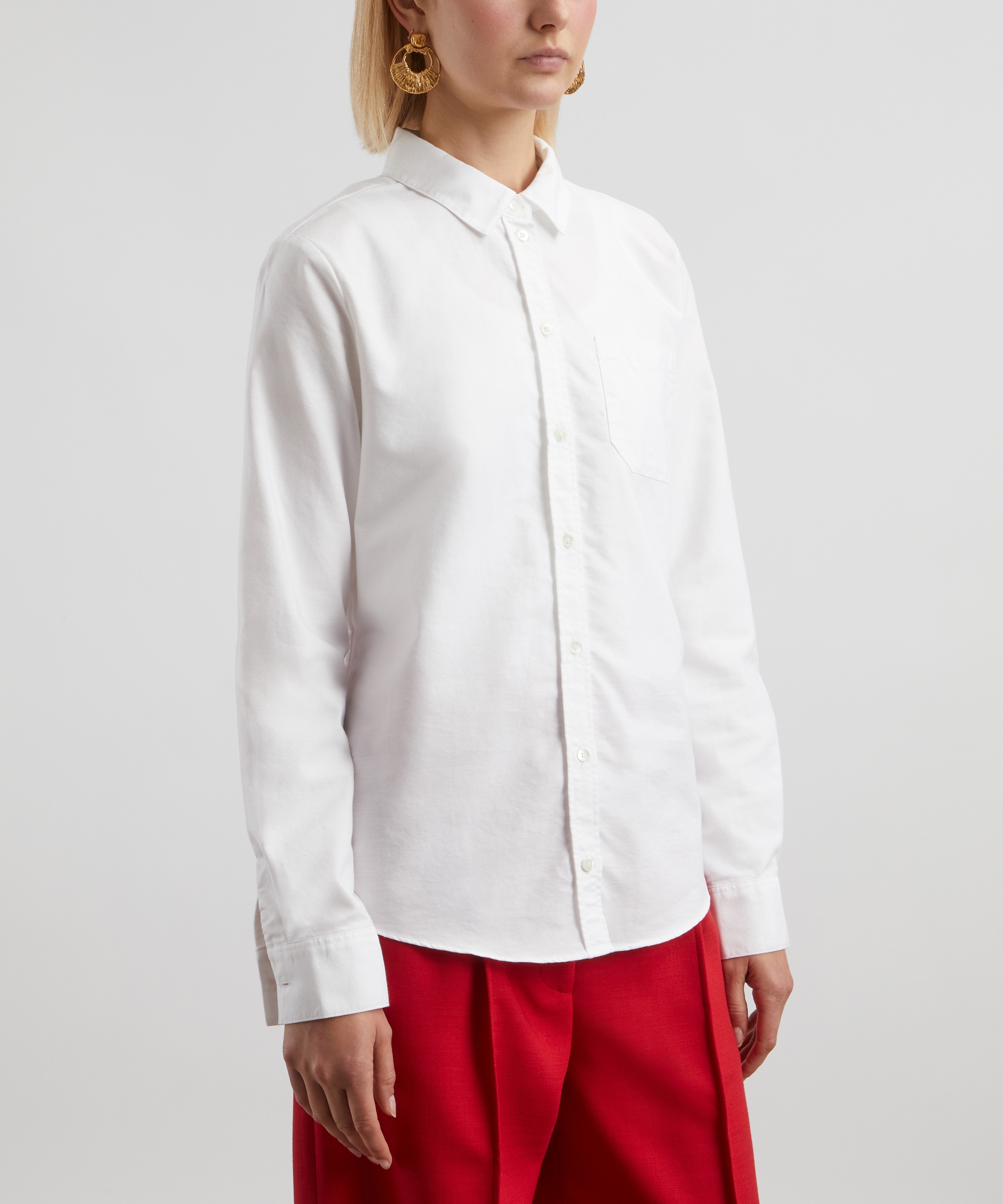 Sézane - Tomboy White Cotton Shirt image number 2