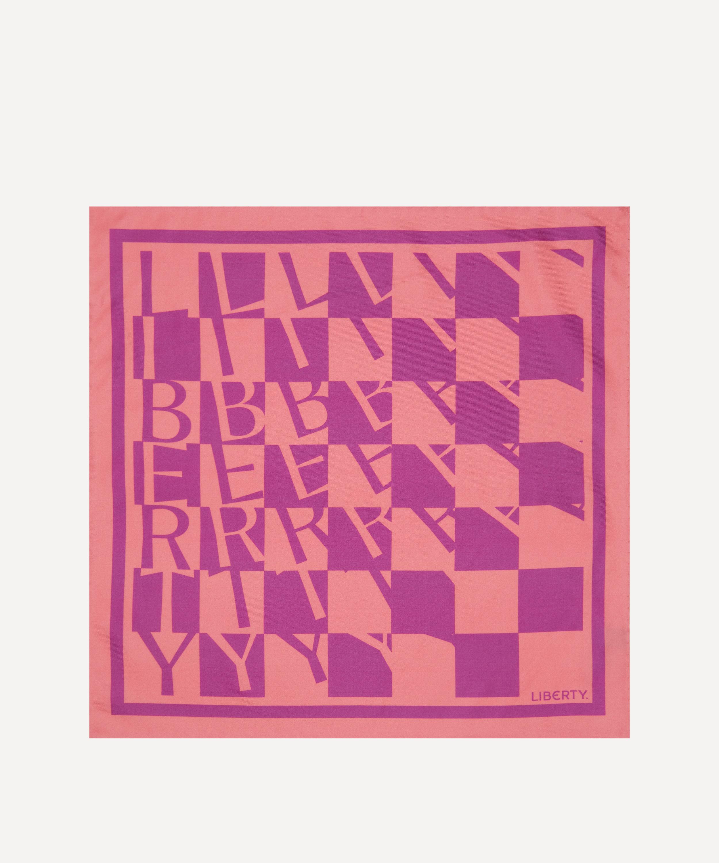 Liberty - Checkerboard Liberty Letters 45X45 Silk Scarf image number 0