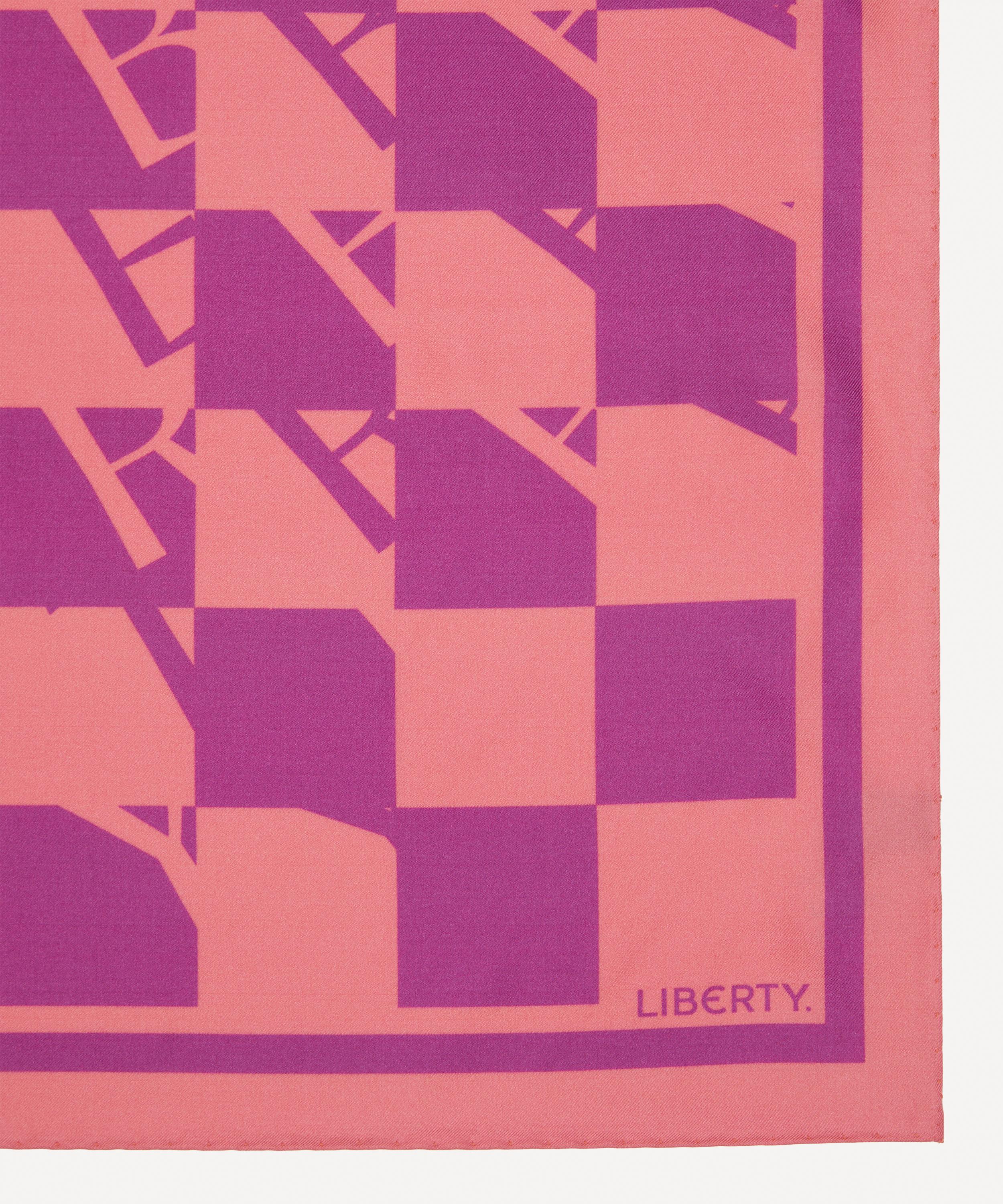 Liberty - Checkerboard Liberty Letters 45X45 Silk Scarf image number 3