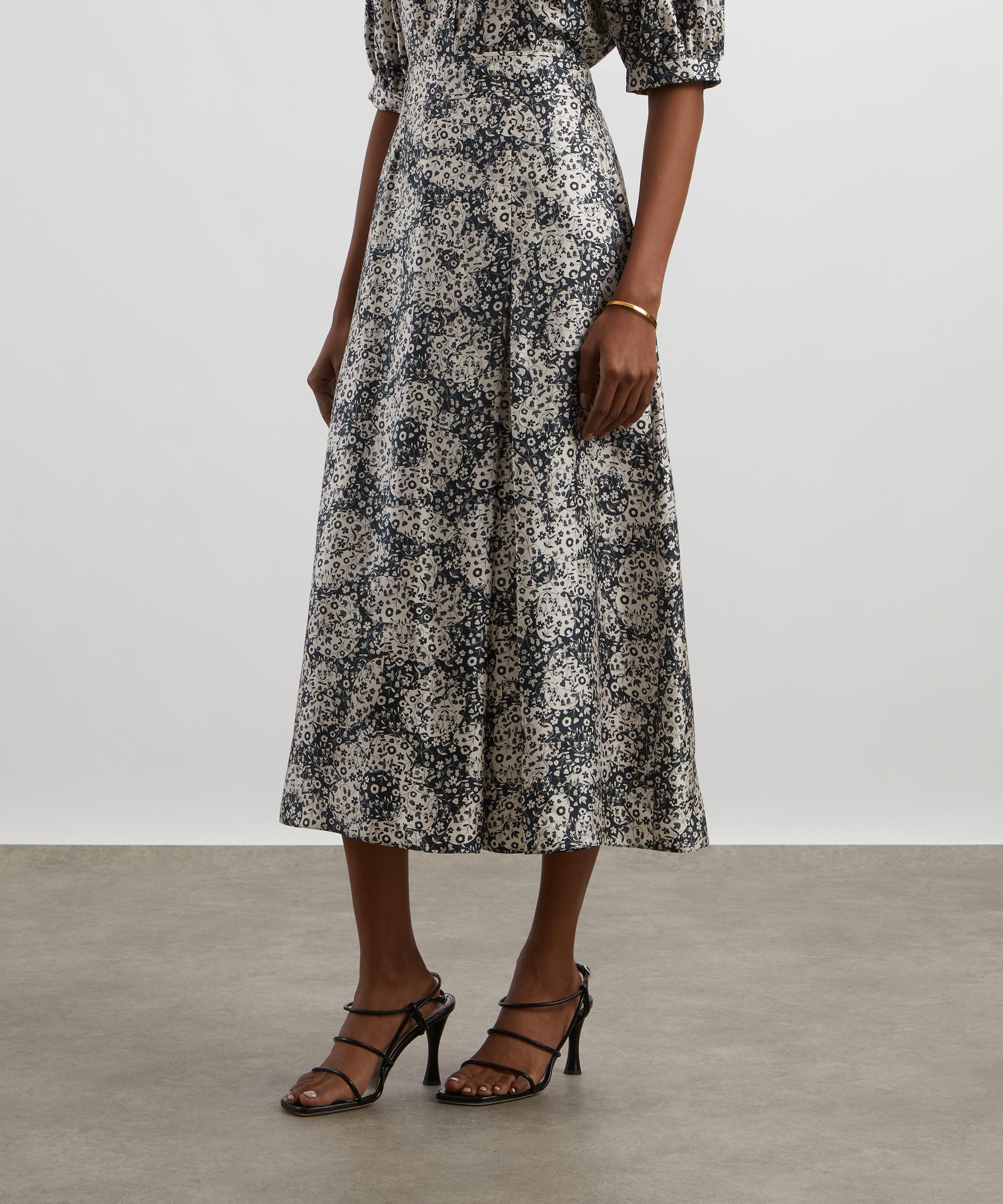 Liberty - Mirabelle Mono Silk Twill Canapé Soft Wrap Skirt image number 2