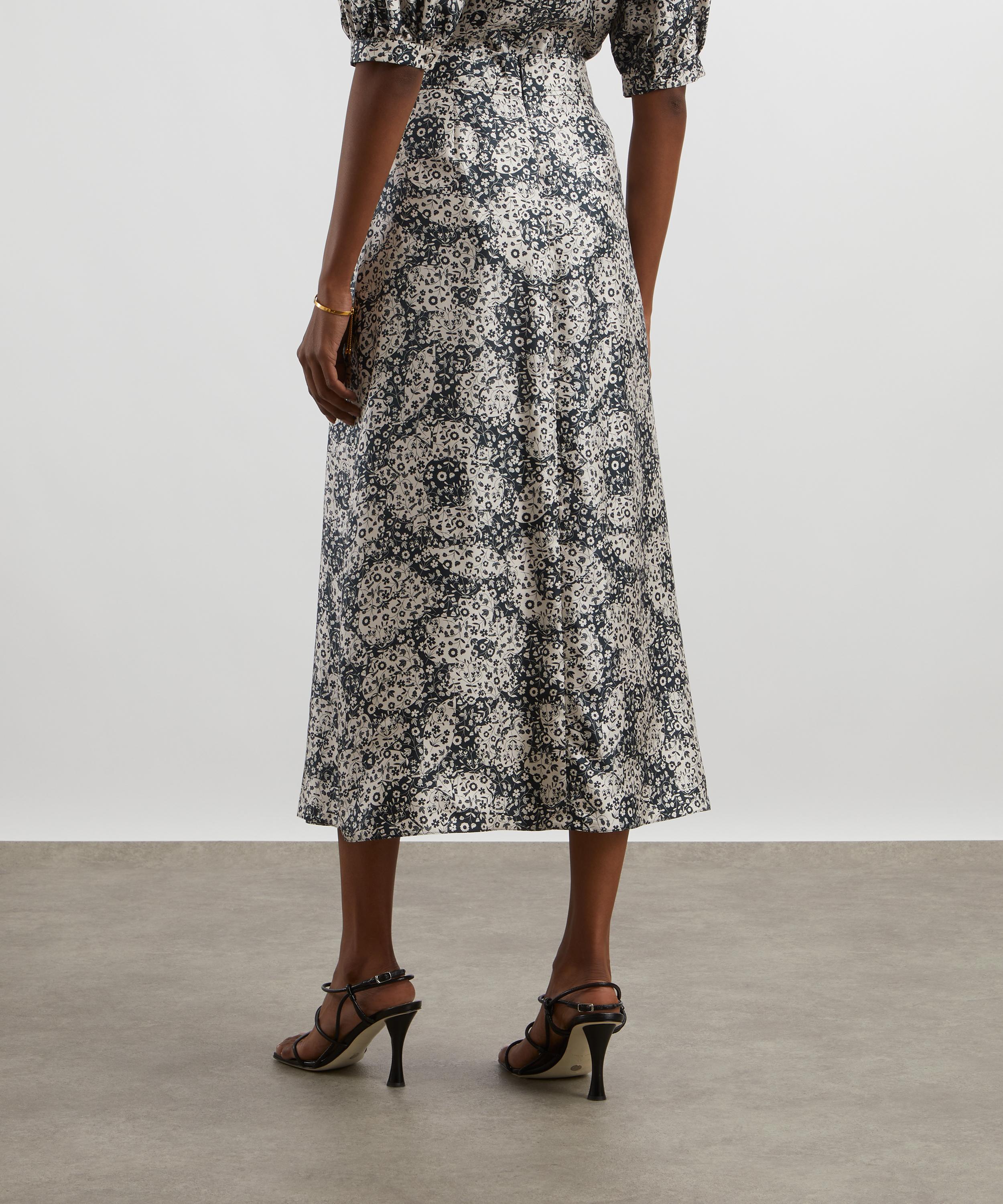 Liberty - Mirabelle Mono Silk Twill Canapé Soft Wrap Skirt image number 3