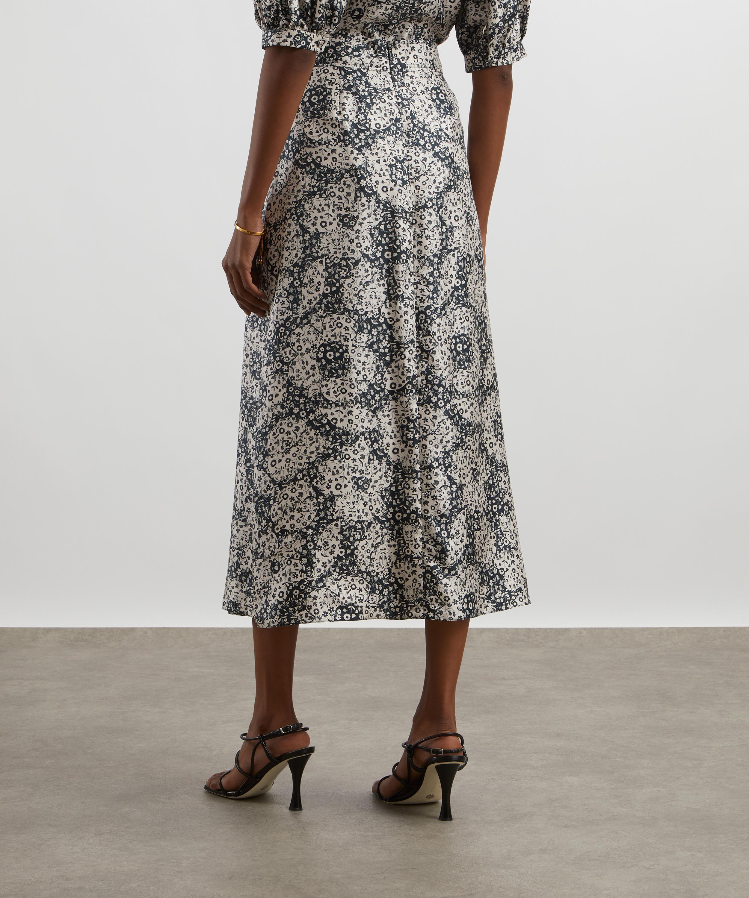 Liberty - Canapé Soft Wrap Skirt in Mirabelle Mono Silk Twill image number 3