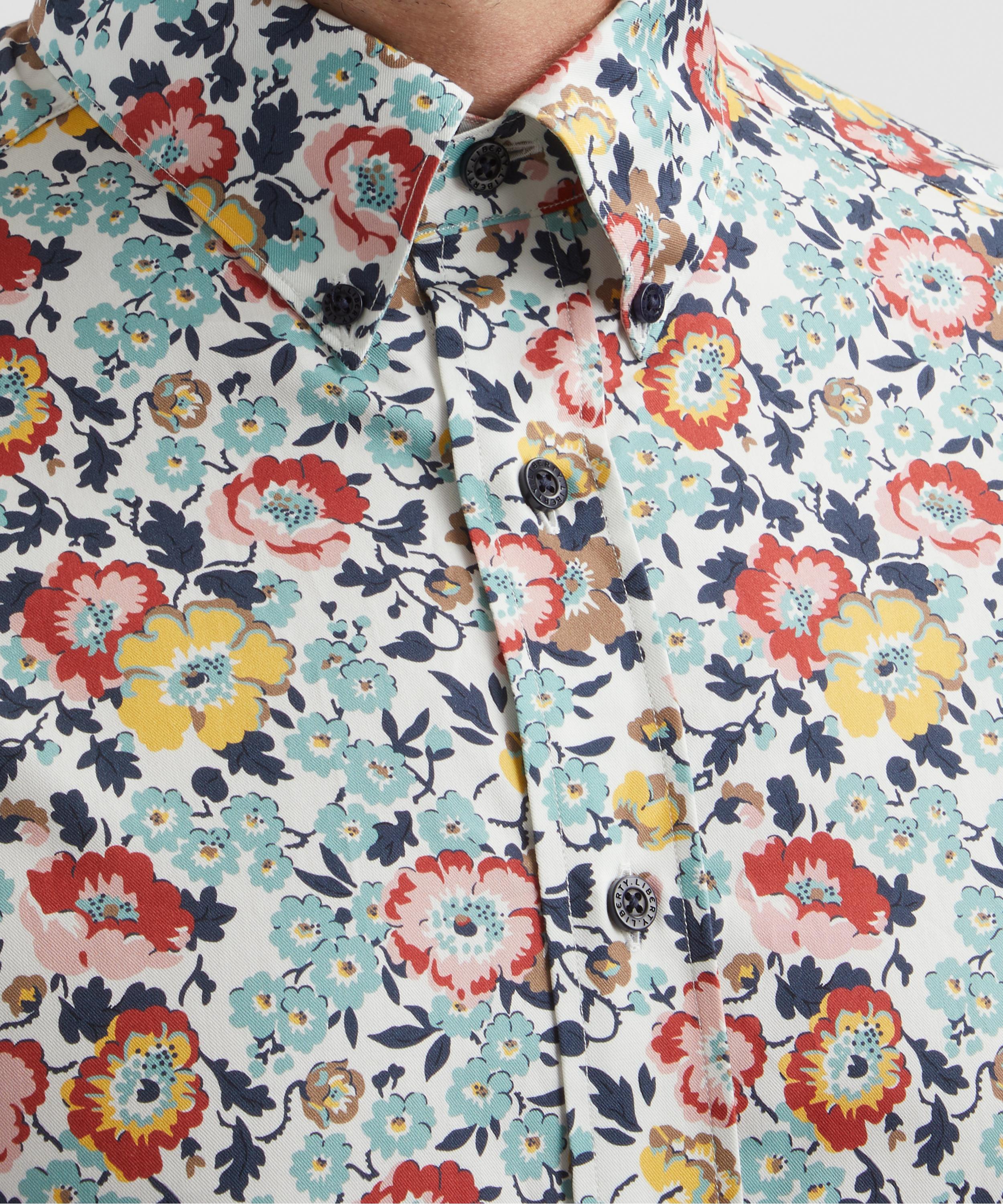 Liberty - Alex Stowe Cotton Twill Shirt in Poppy Poem image number 4