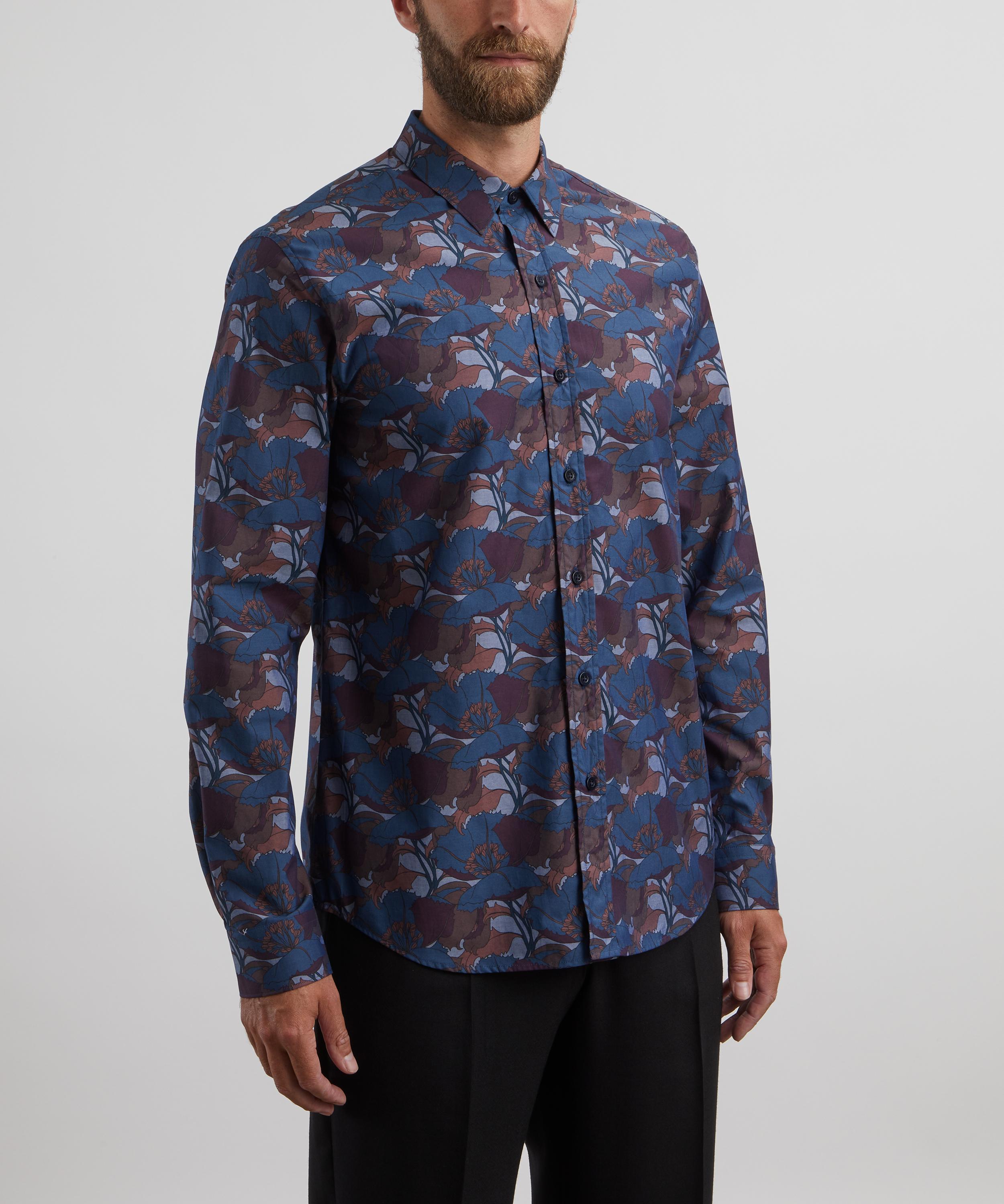 Liberty - Lasenby Classic Casual Colombo Chambray Cotton Shirt in Eustacia Poppy image number 2