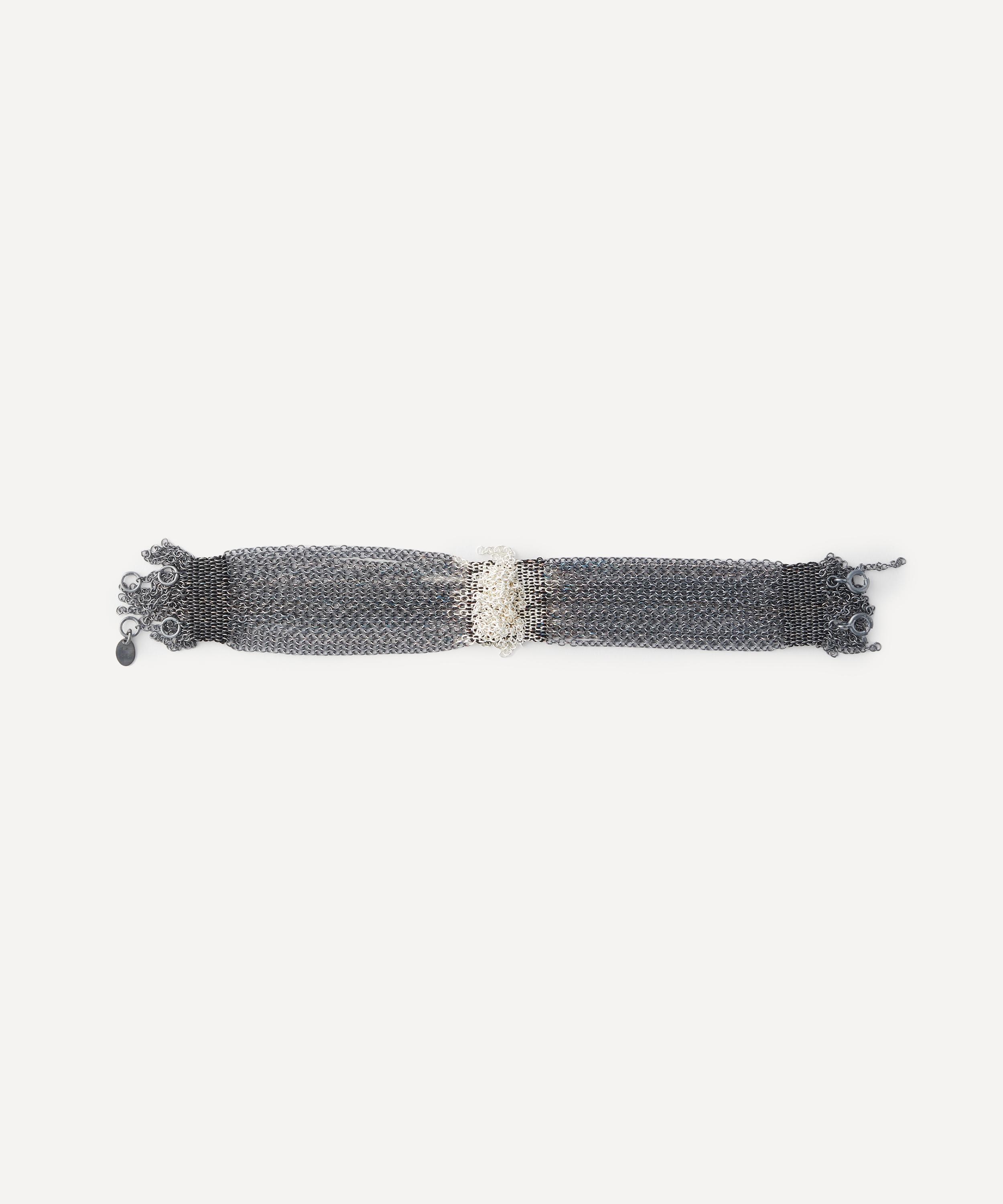 Stephanie Schneider - Oxidised Silver and Sterling Silver Fringe Chain Bracelet image number 0