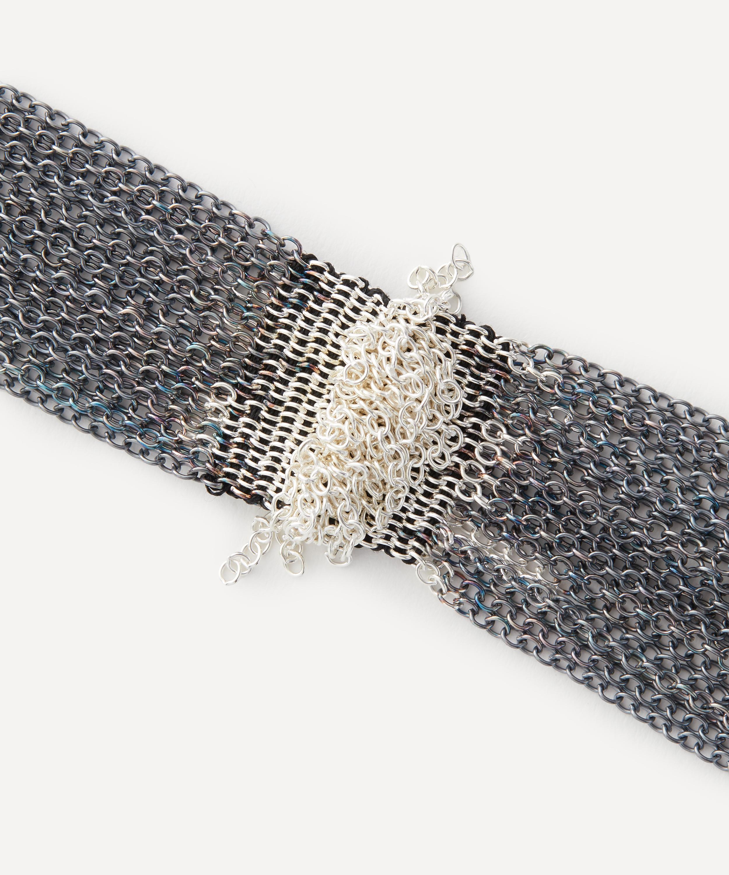 Stephanie Schneider - Oxidised Silver and Sterling Silver Fringe Chain Bracelet image number 1