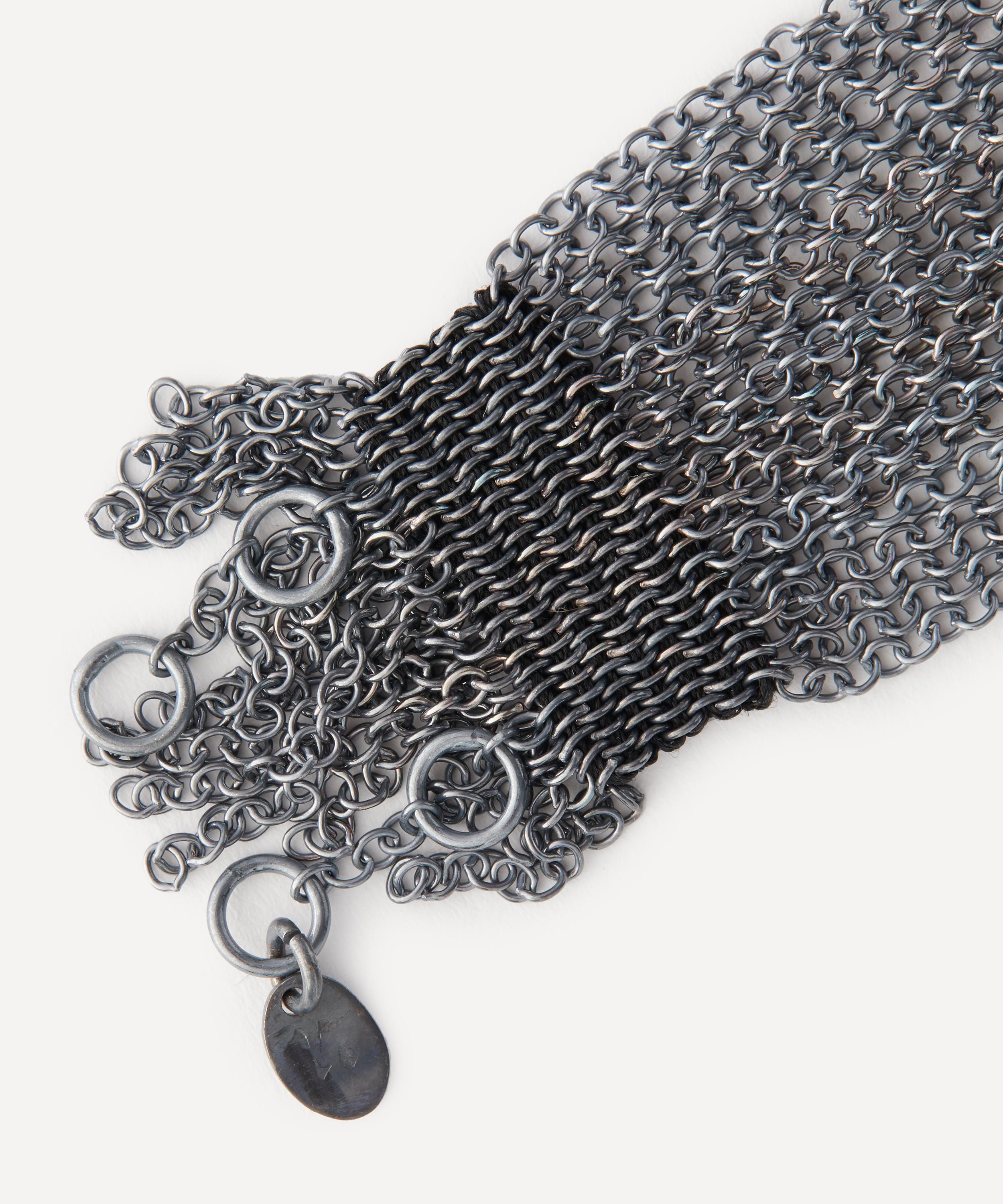 Stephanie Schneider - Oxidised Silver and Sterling Silver Fringe Chain Bracelet image number 2