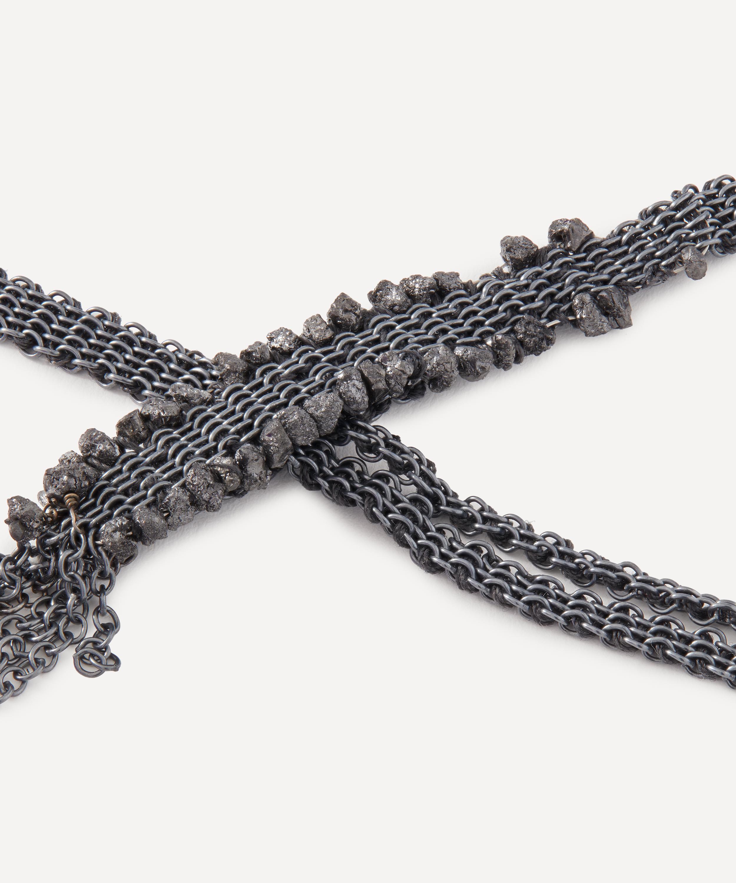 Stephanie Schneider - Oxidised Silver Shawl Chain Necklace image number 1