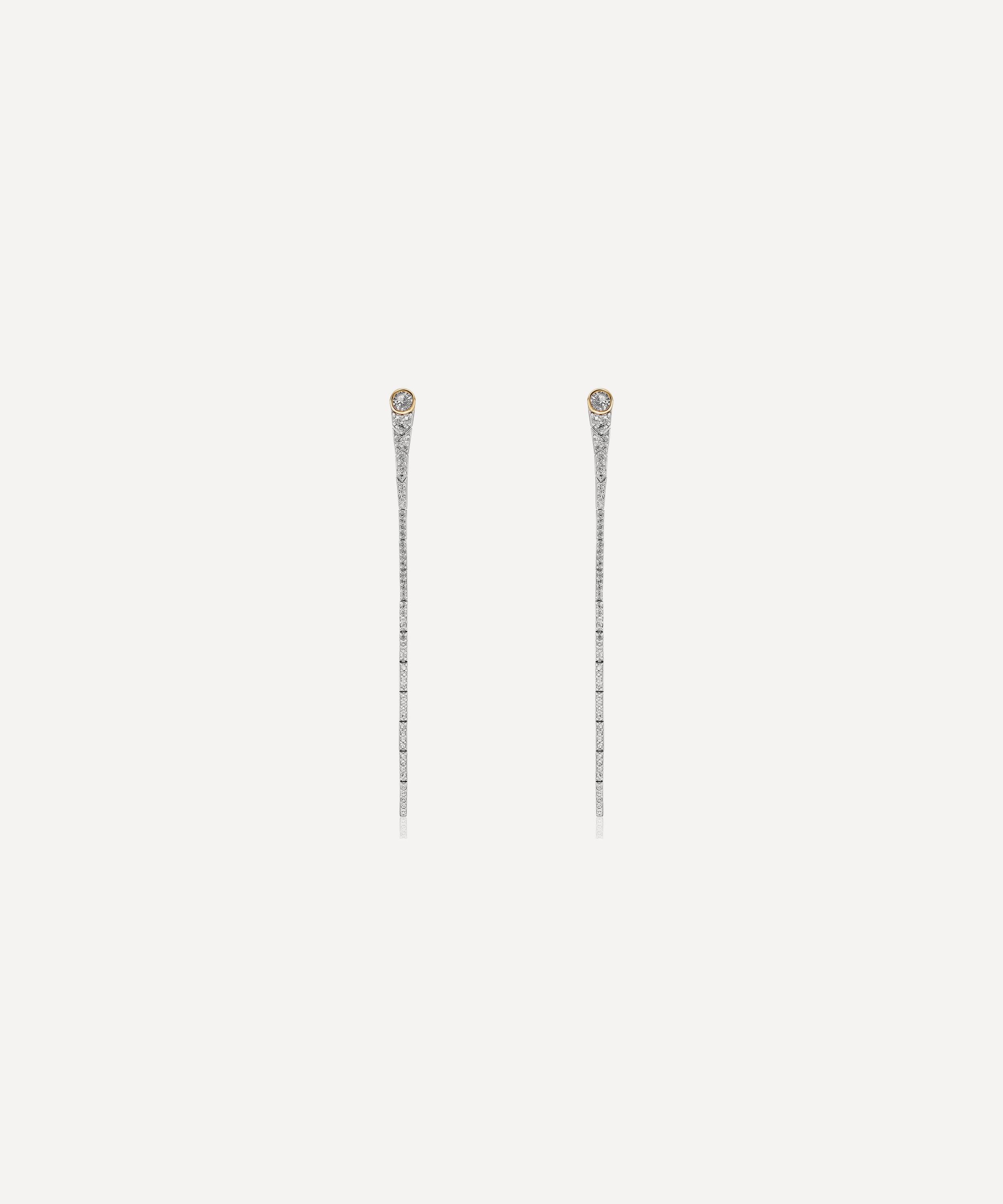 V by Laura Vann - Mixed Metal Slimline Long Deco Drop Earrings image number 0