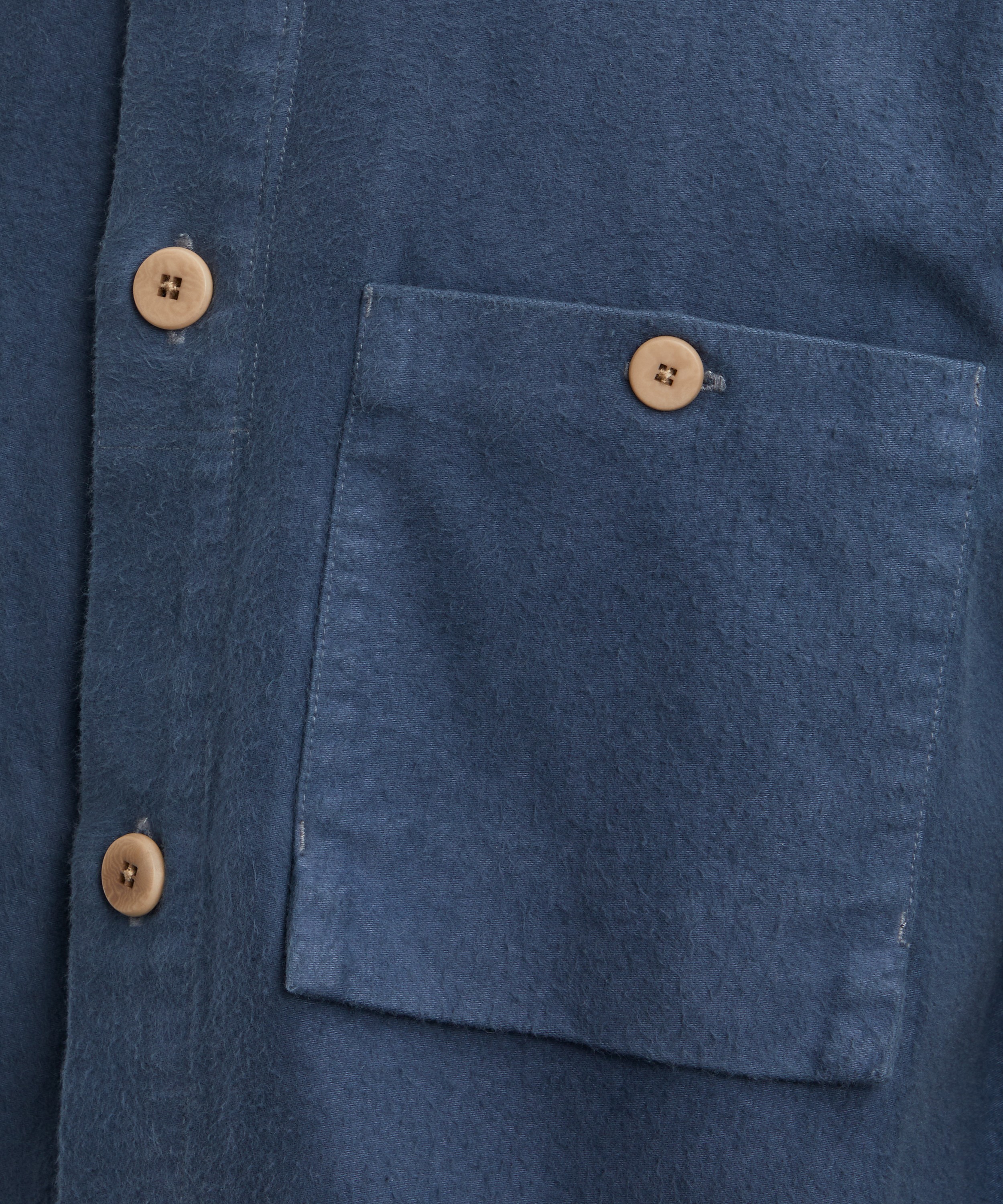 Folk - Steel Blue Moleskin Patch Overshirt image number 4