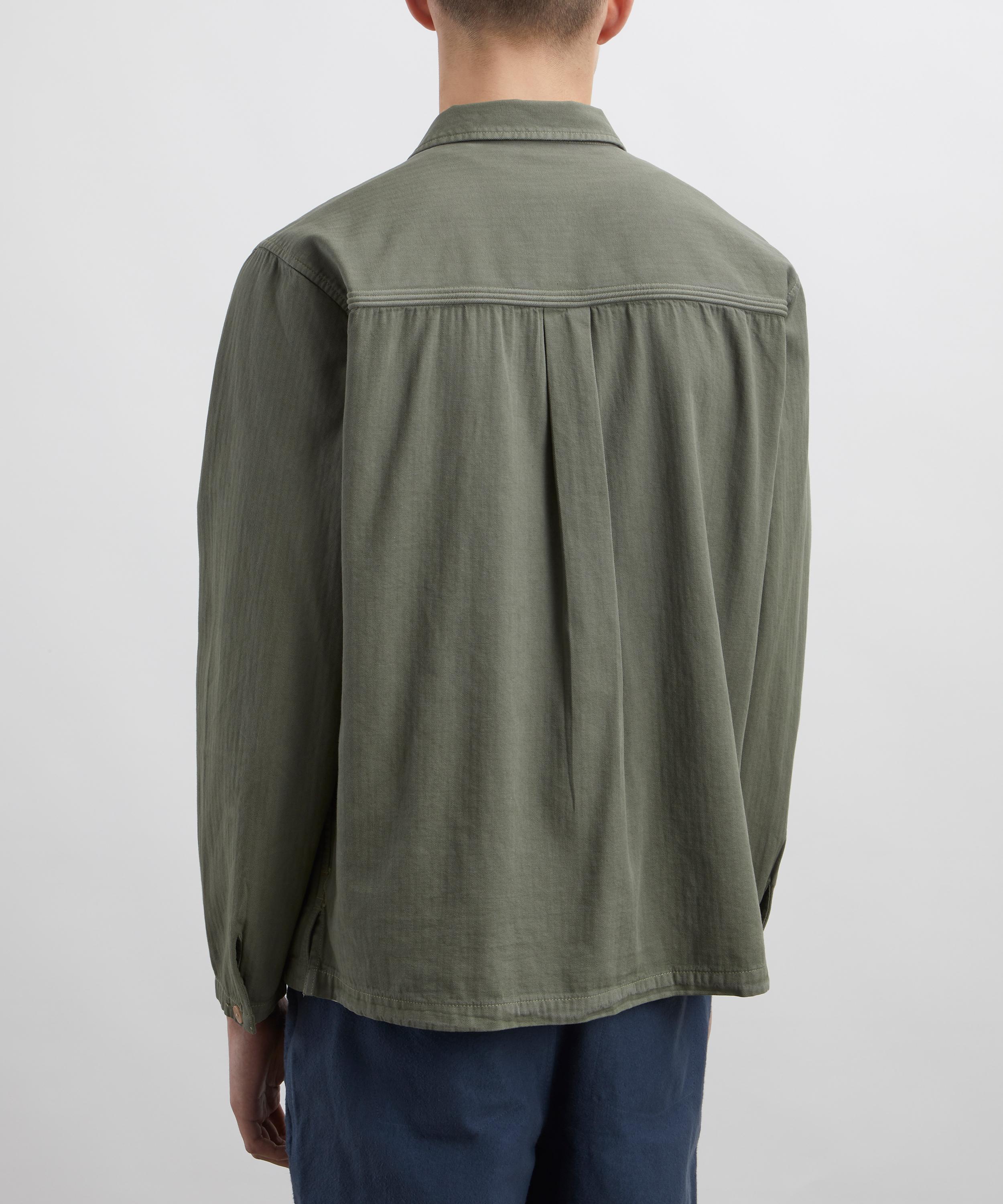 Folk - Dark Sage Herringbone Meyer Shirt Jacket image number 3