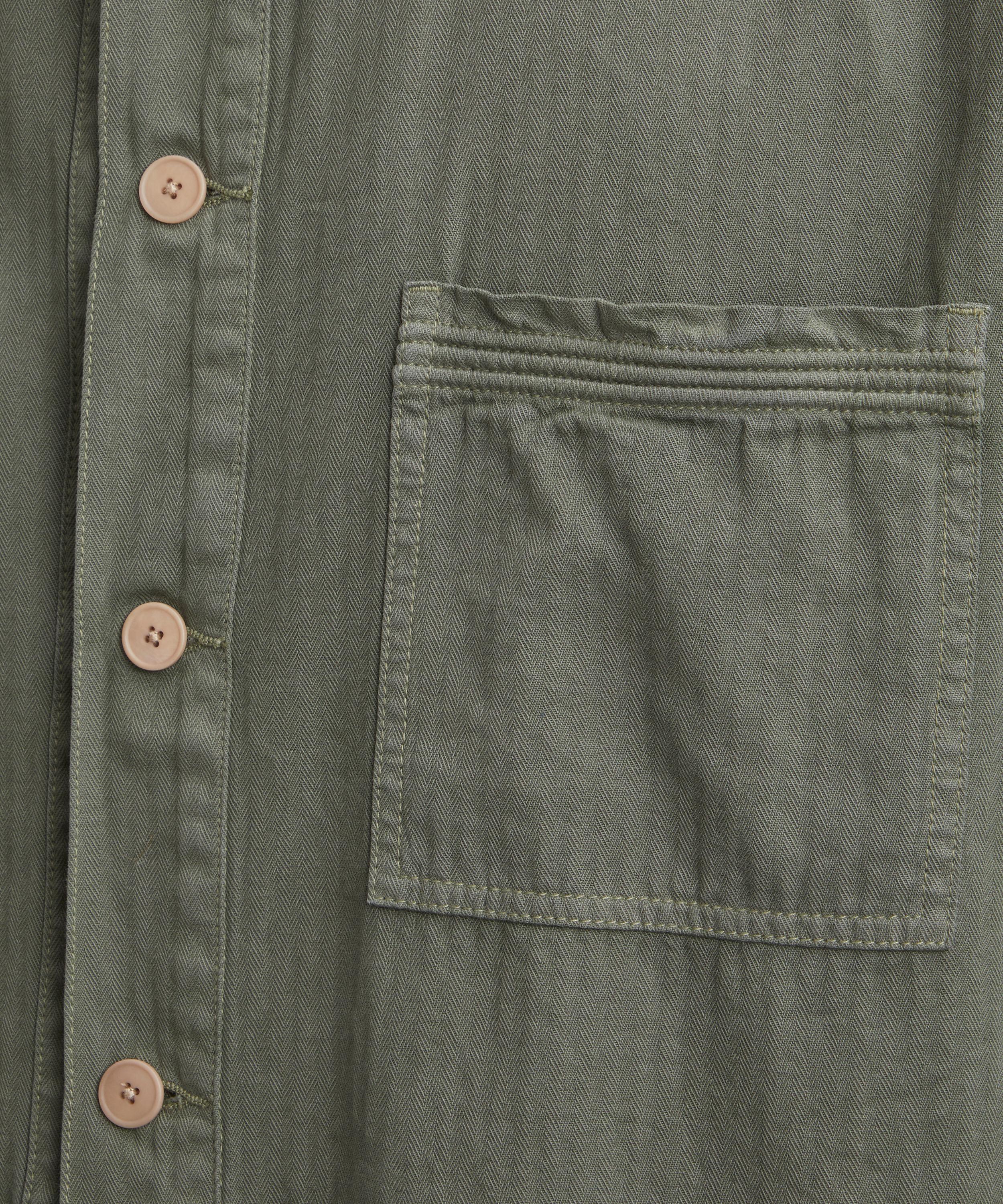 Folk - Dark Sage Herringbone Meyer Shirt Jacket image number 4