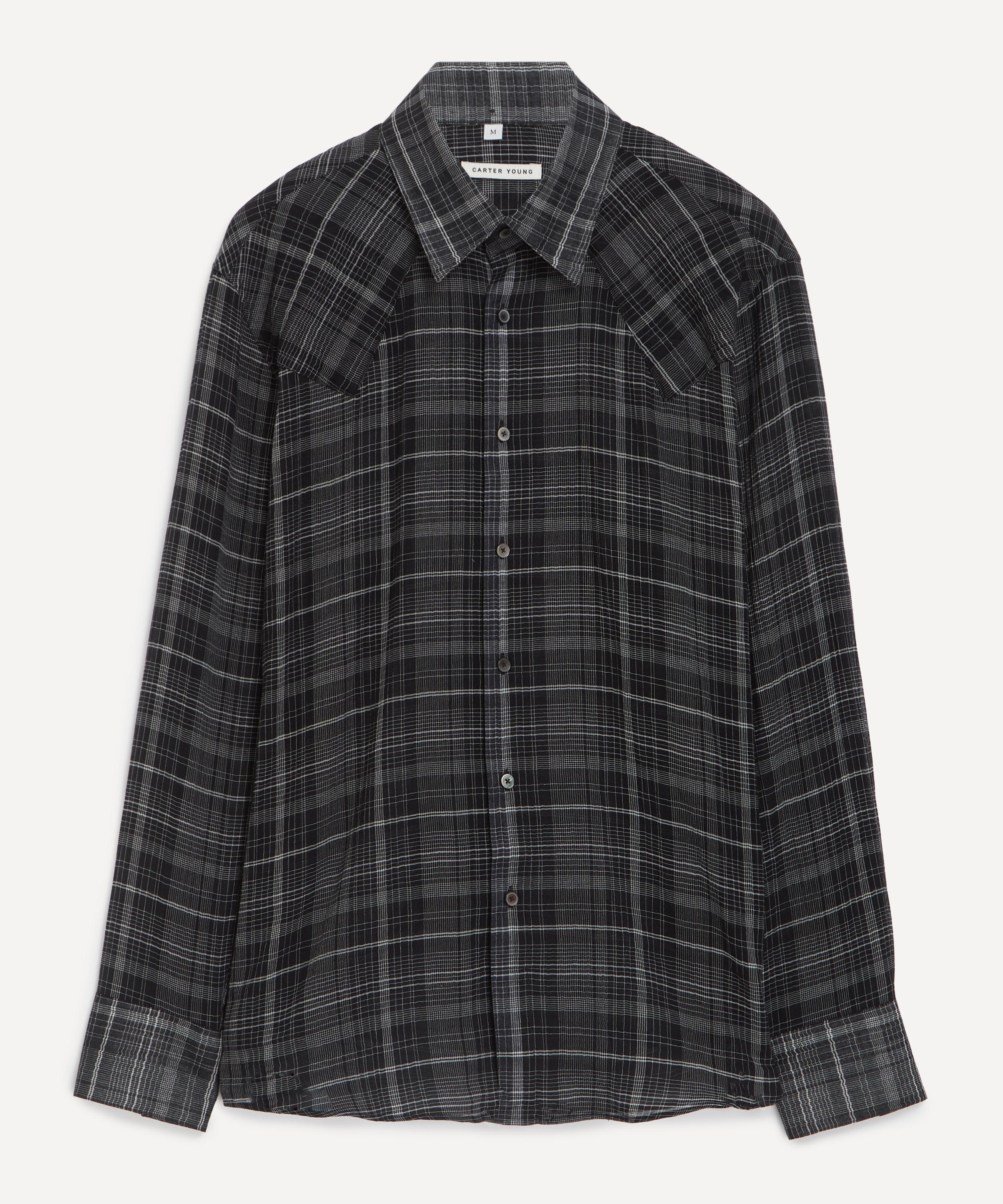 Carter Young - Black Plaid Western Business Shirt