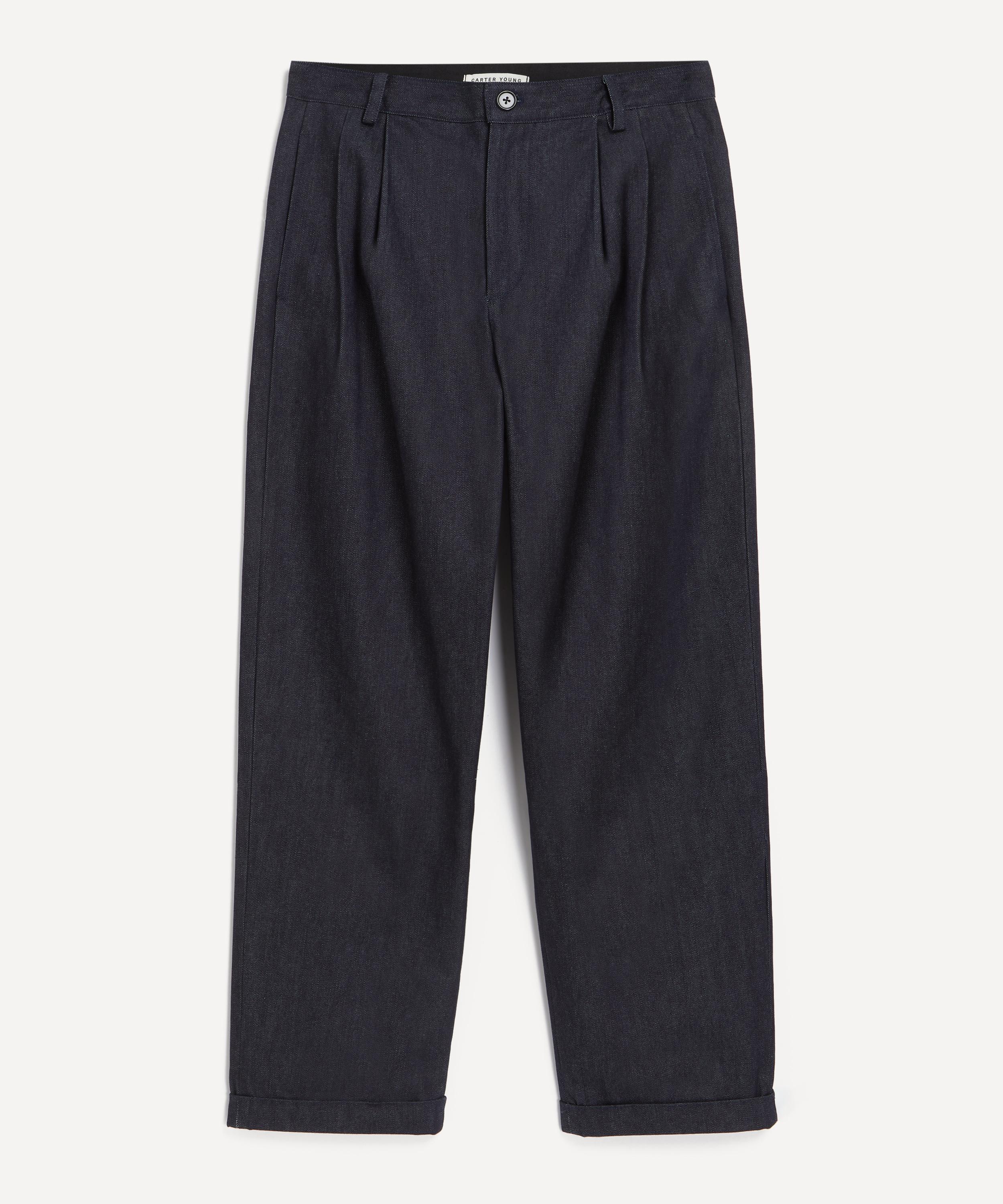 Carter Young - Denim Pleated Trousers image number 0