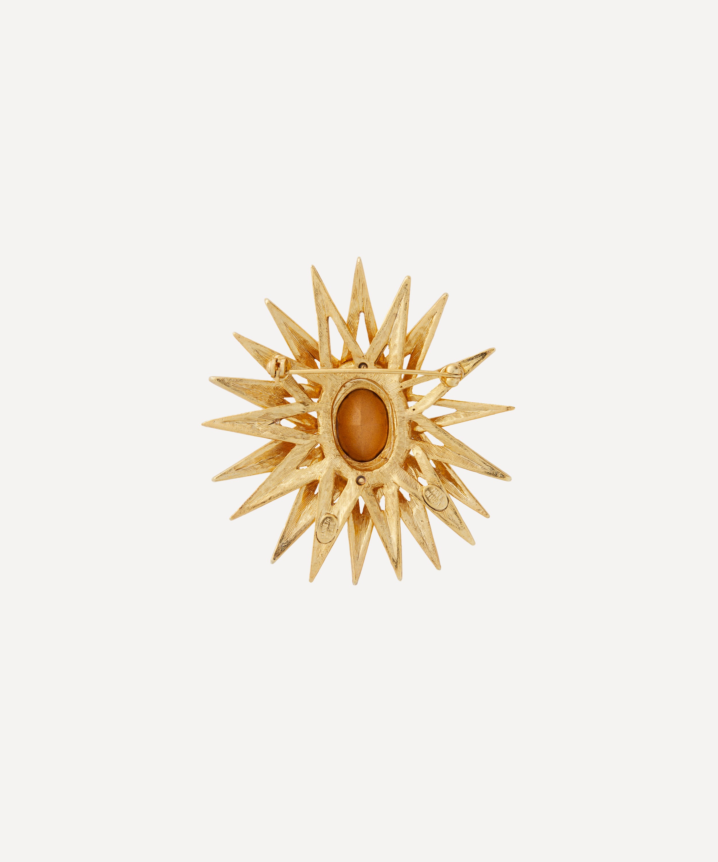 Kenneth Jay Lane - Gold-Plated Crystal Centre Starburst Pin image number 1