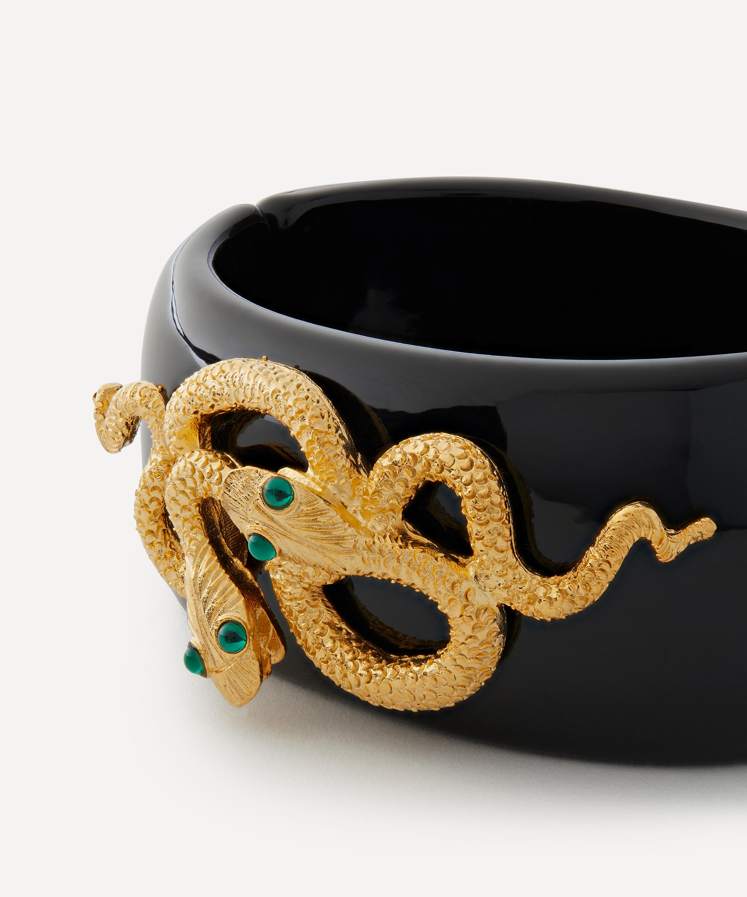 Kenneth Jay Lane - Black Resin Snake Cuff Bracelet image number 2