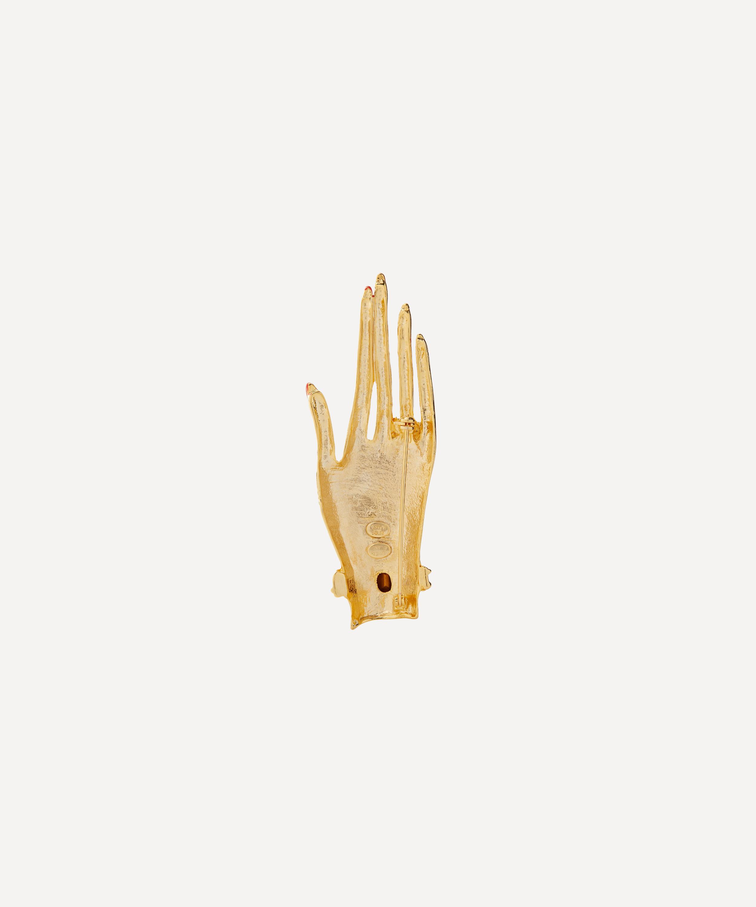 Kenneth Jay Lane - Gold-Plated Hand Pin image number 2