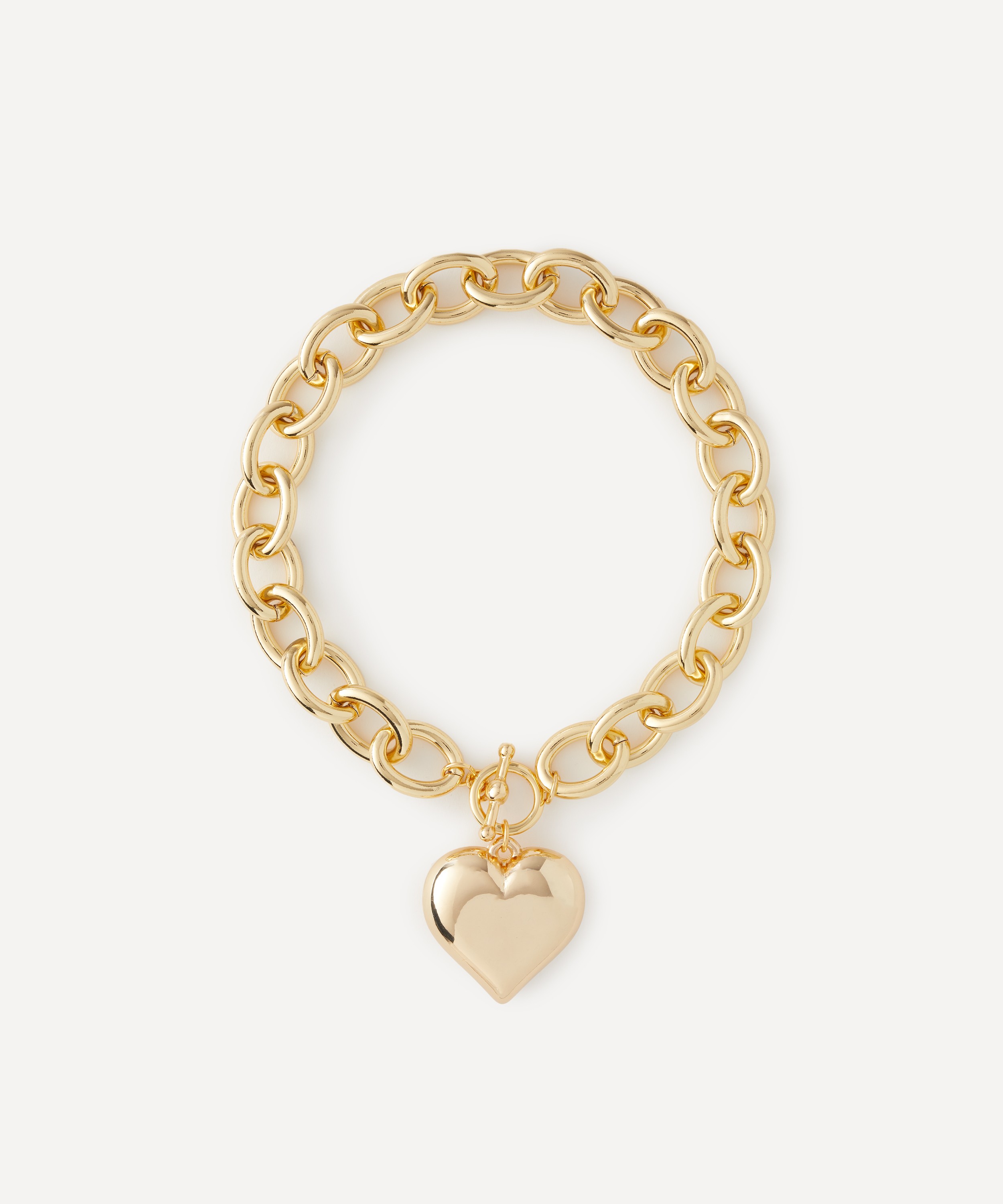 Kenneth Jay Lane - Gold-Plated Heart Pendant Toggle Necklace image number 0