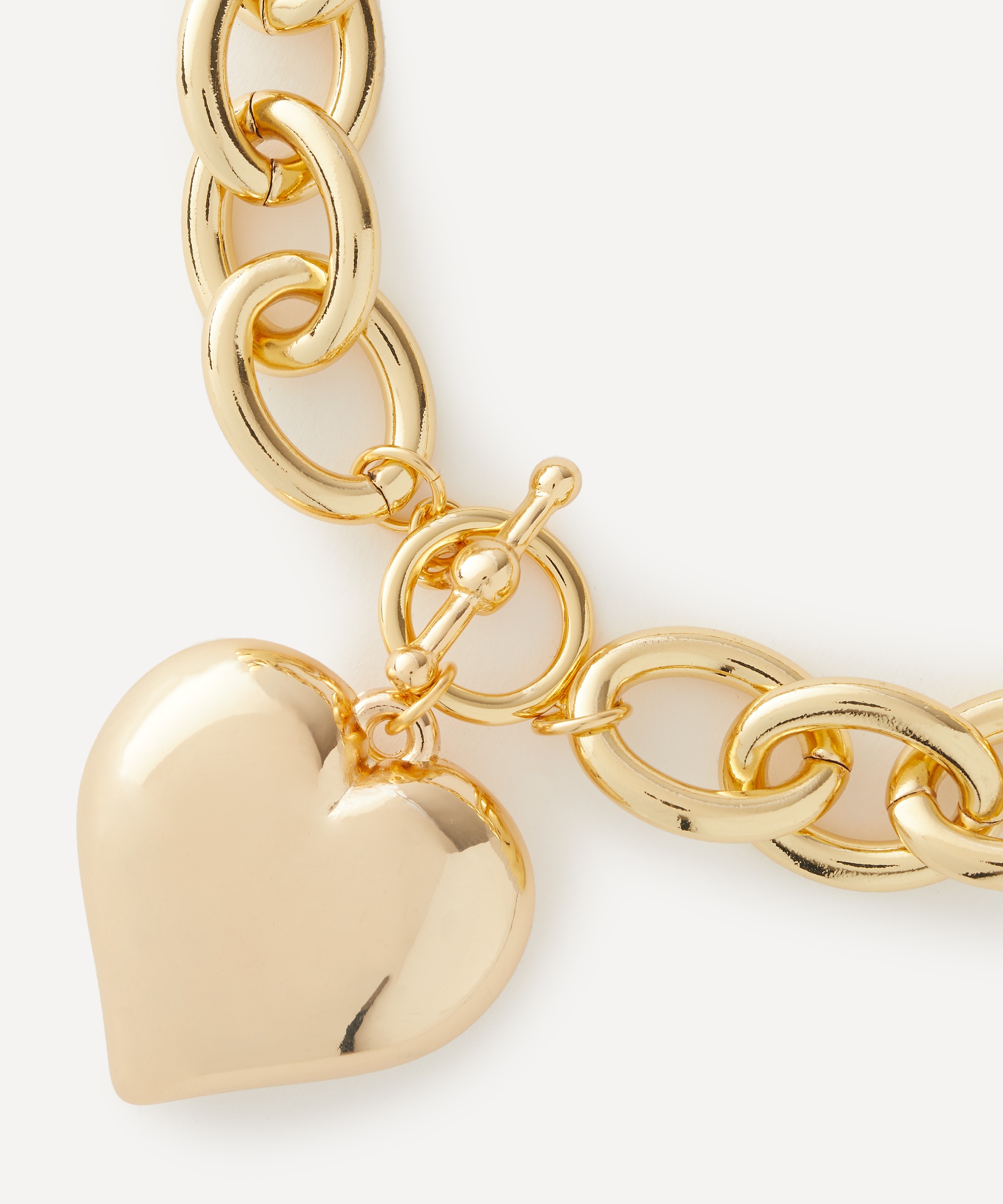 Kenneth Jay Lane - Gold-Plated Heart Pendant Toggle Necklace image number 2