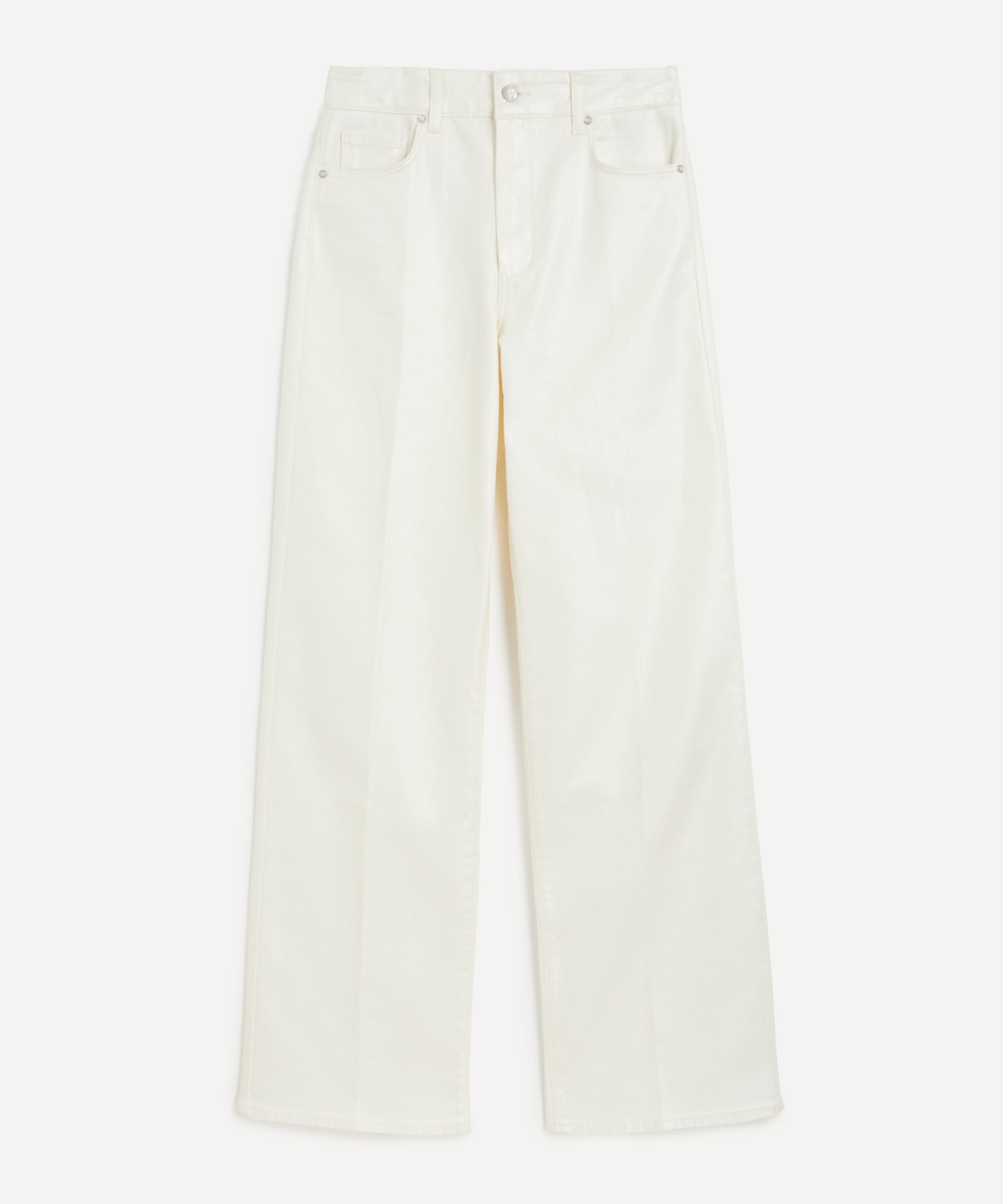 Paige - Sasha High-Rise Wide Leg Jeans in Pearl White Coated image number 0