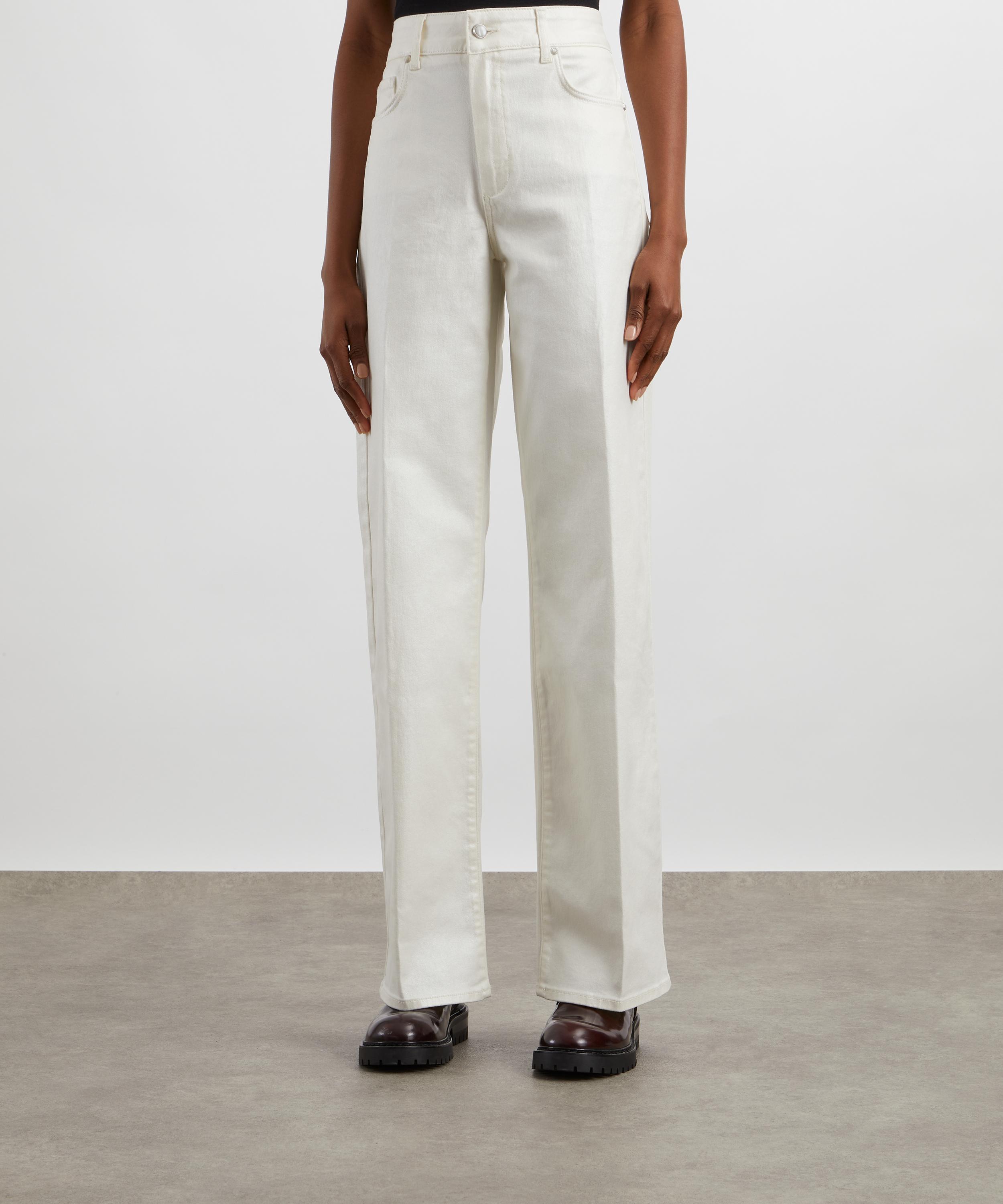 Paige - Sasha High-Rise Wide Leg Jeans in Pearl White Coated image number 2