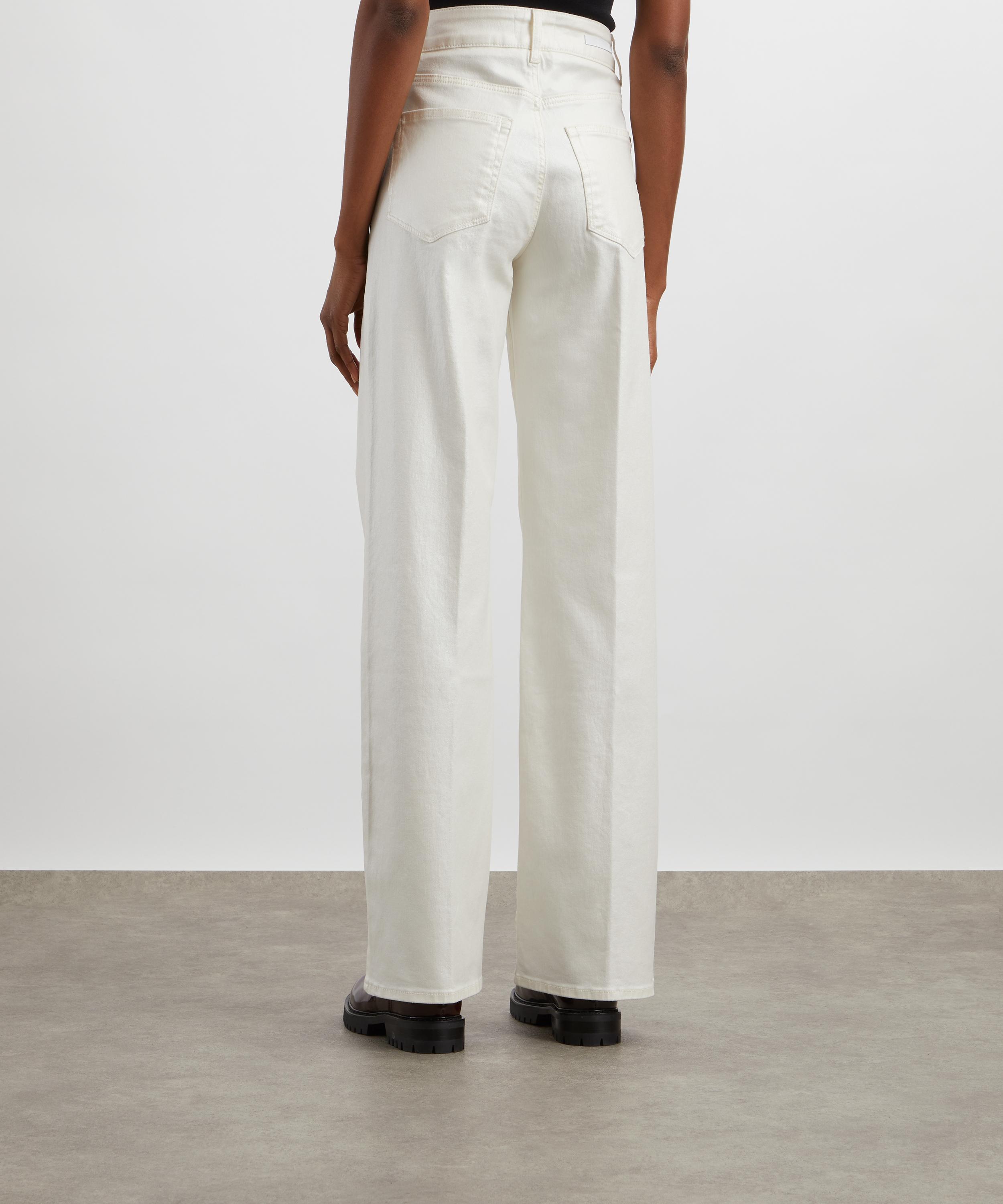 Paige - Sasha High-Rise Wide Leg Jeans in Pearl White Coated image number 3