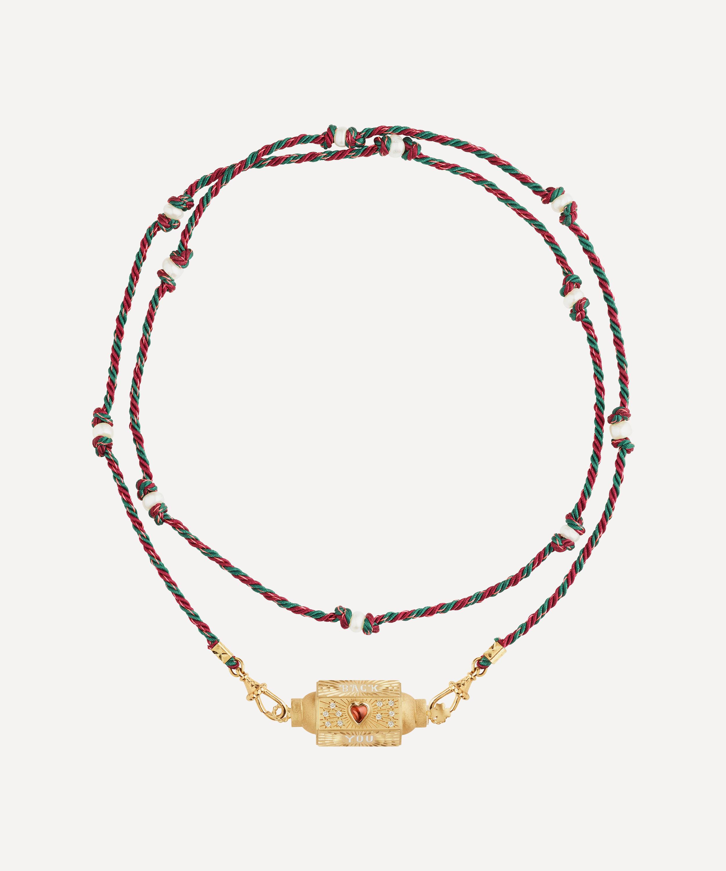 Marie Lichtenberg - 14ct Gold Love You Multicolour Locket Necklace image number 0
