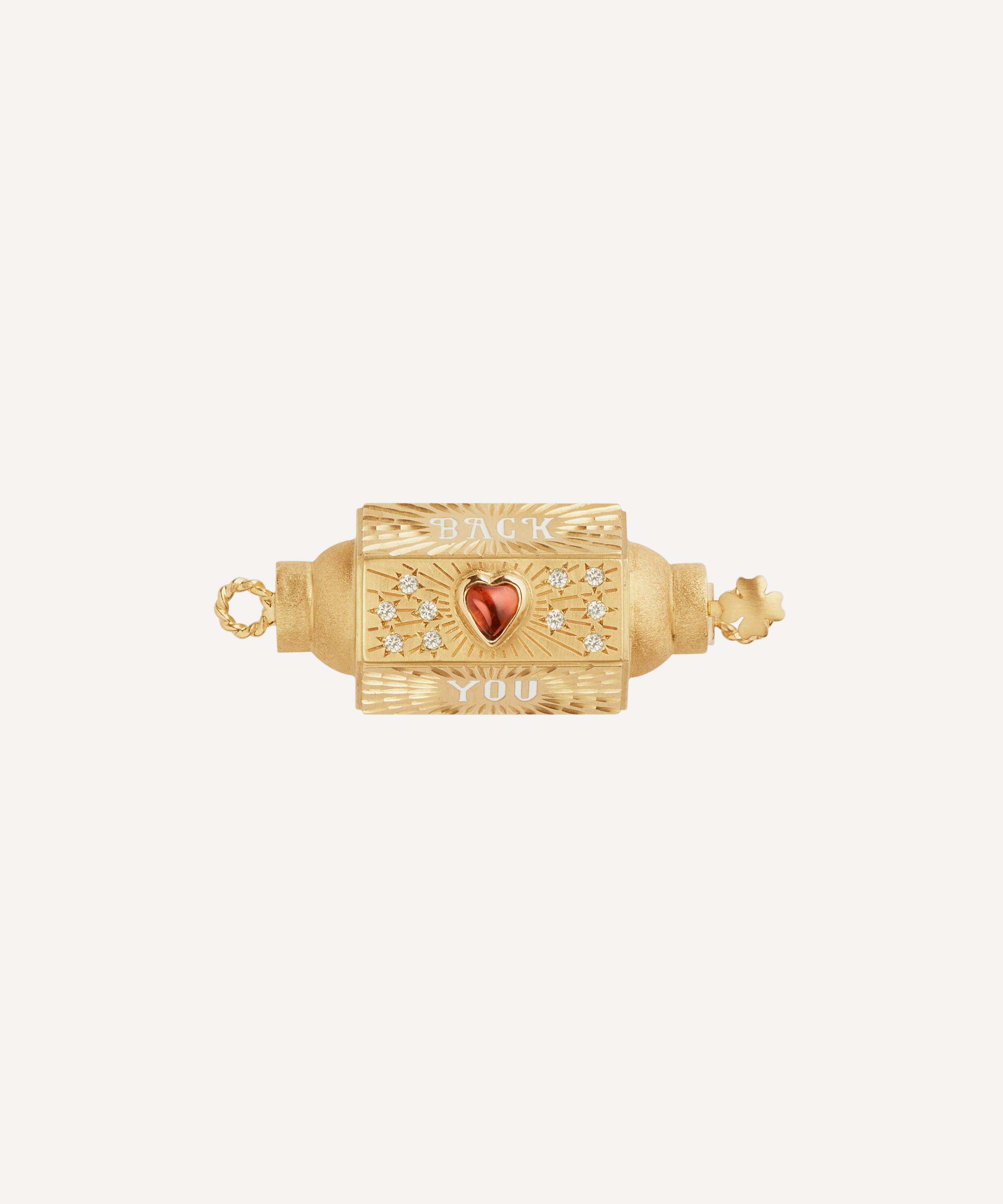 Marie Lichtenberg - 14ct Gold Love You Multicolour Locket Necklace image number 2
