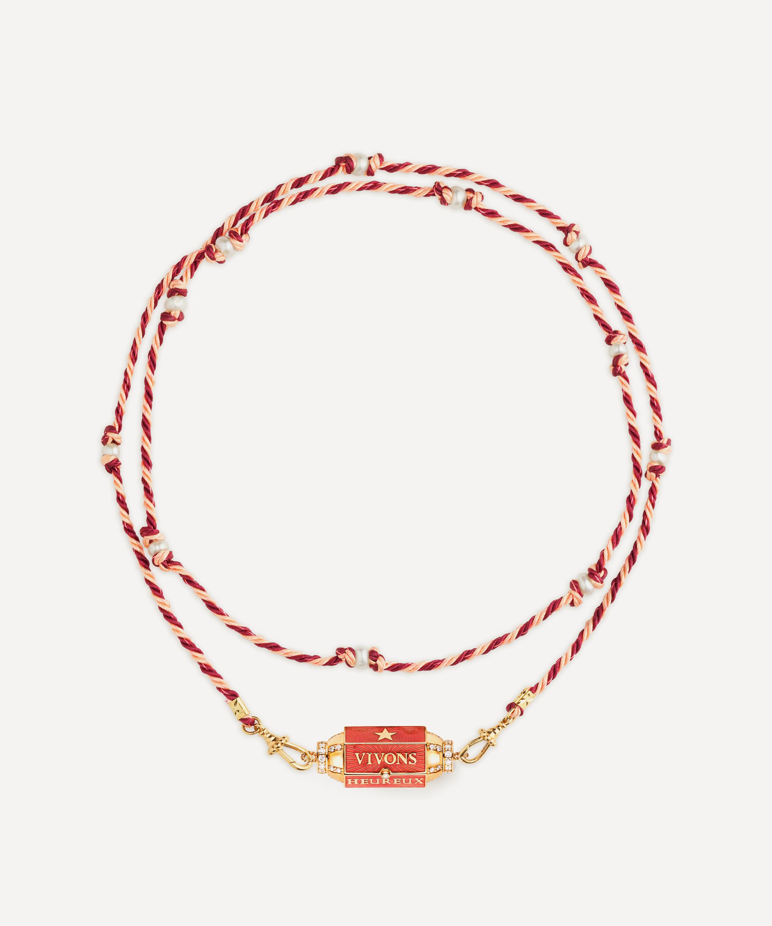 Marie Lichtenberg - 18ct Gold Vivons Heureux Box Locket Necklace