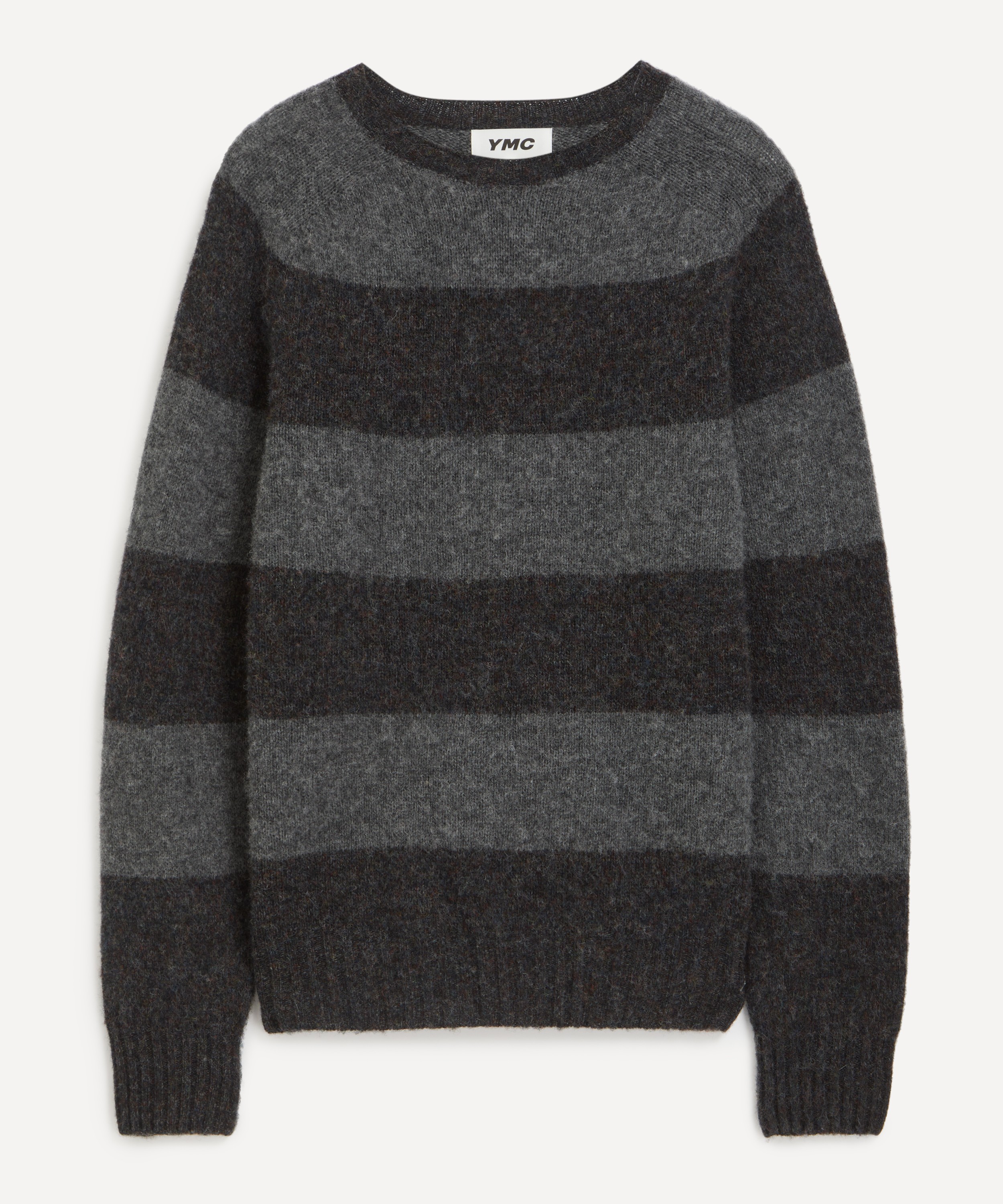 YMC - Grey Stripe Suedehead Jumper image number 0