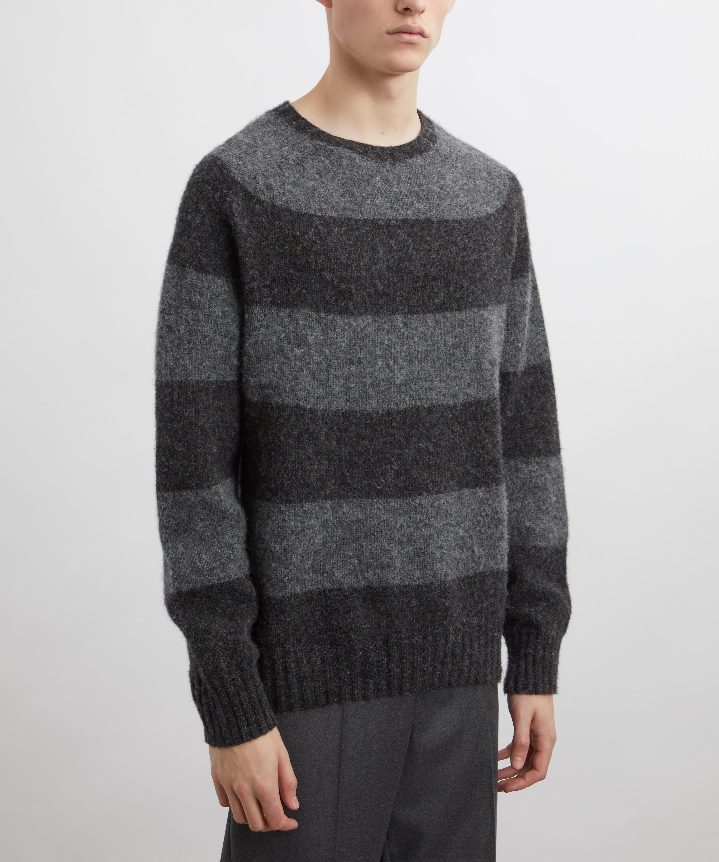 YMC - Grey Stripe Suedehead Jumper image number 2