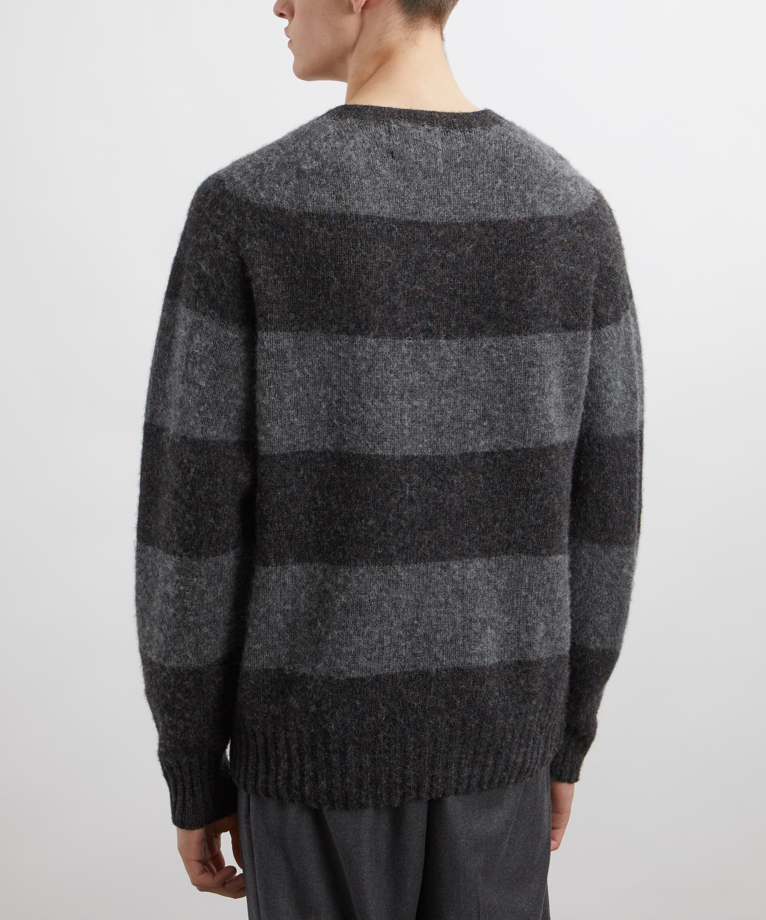 YMC - Grey Stripe Suedehead Jumper image number 3