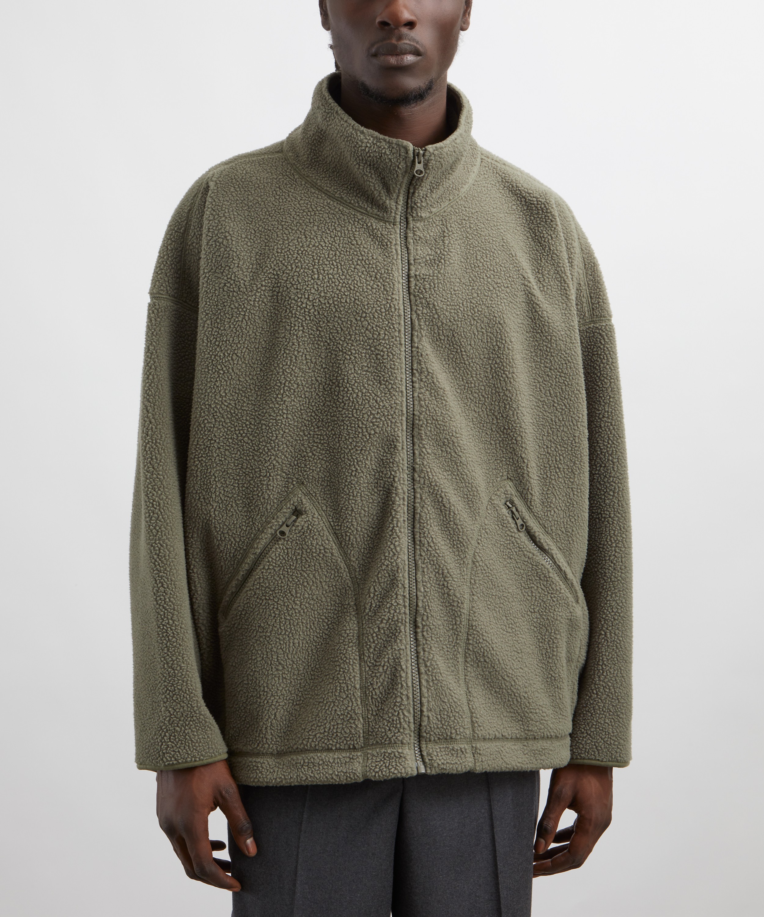 YMC - Aaron Olive Zip Fleece Jacket image number 2