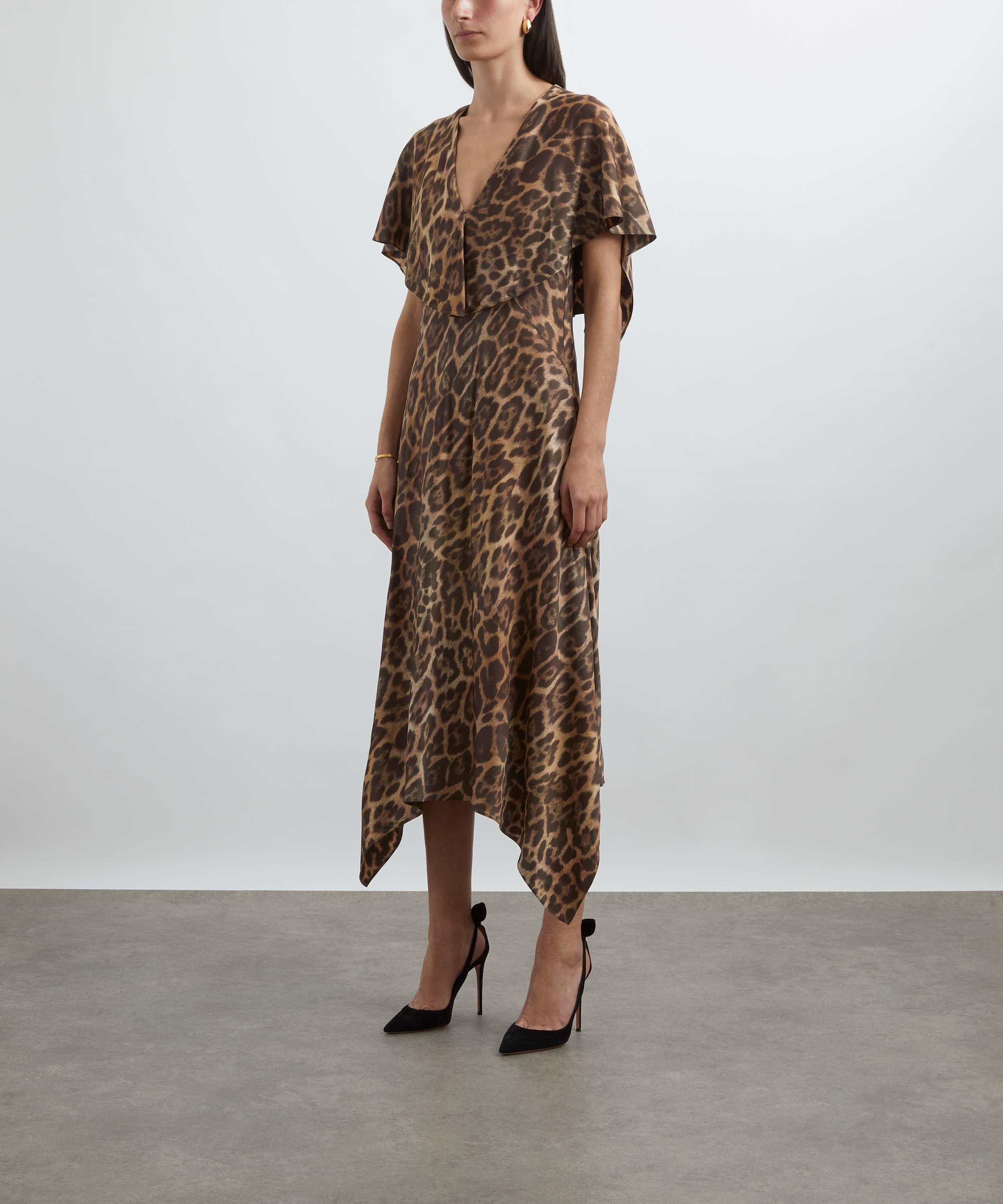 Stella McCartney - Leopard Print Asymmetric Midi Dress image number 2