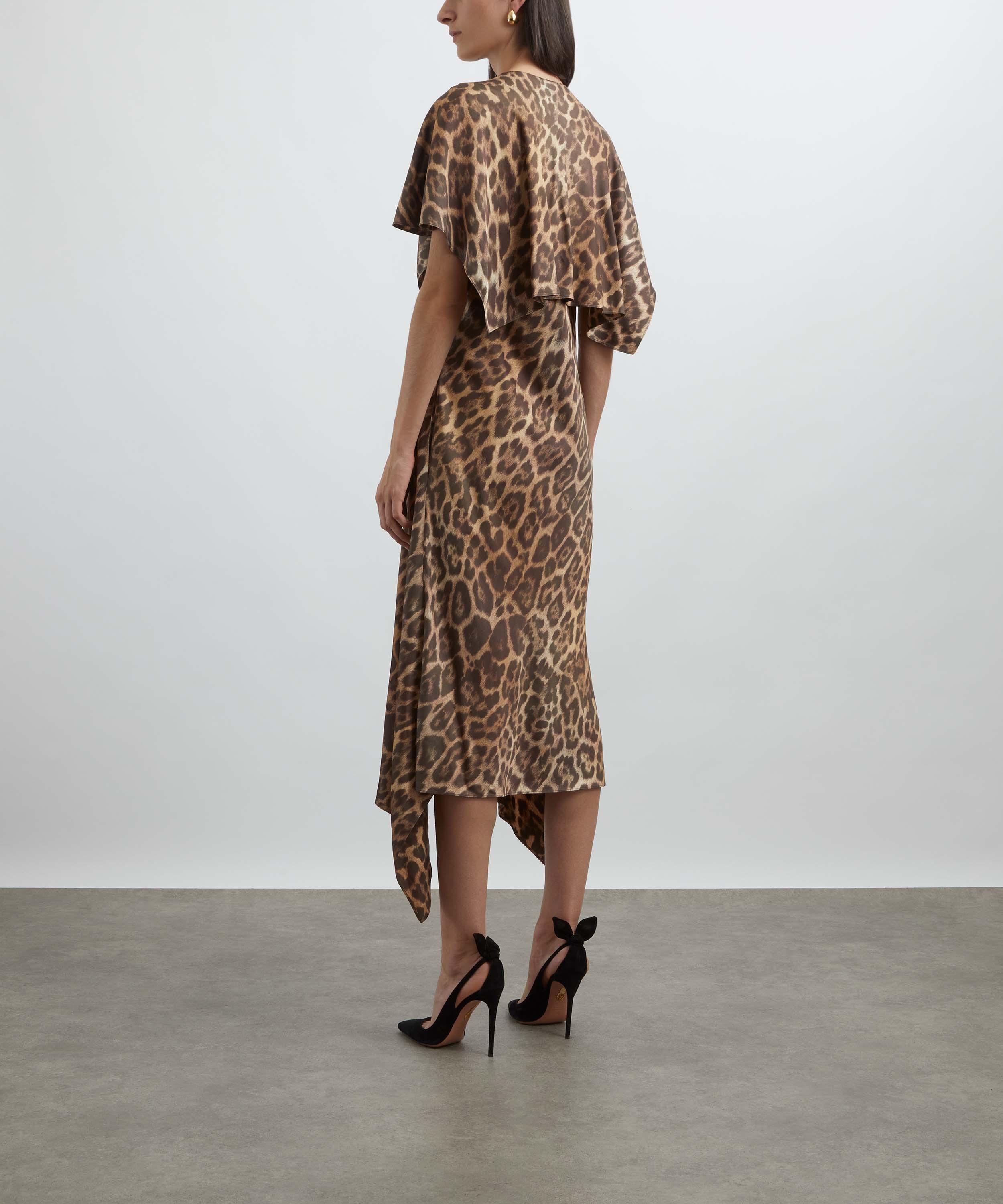 Stella McCartney - Leopard Print Asymmetric Midi Dress image number 3